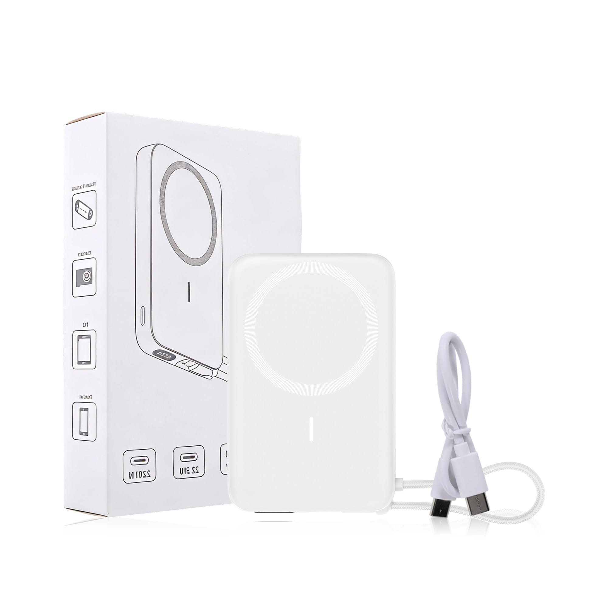10000mAh Magnetic Wireless Power Bank with Charging Cable