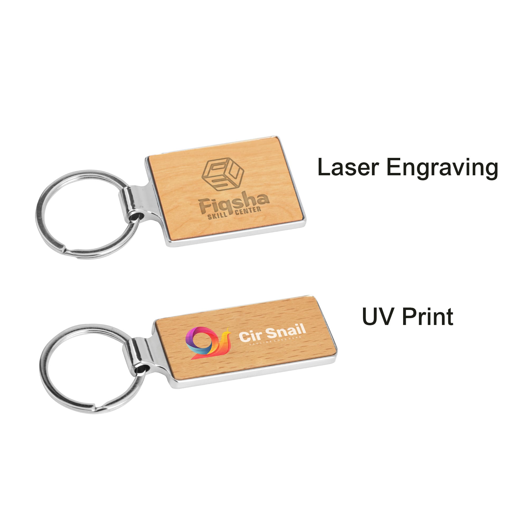Rectangle Wooden Keyring