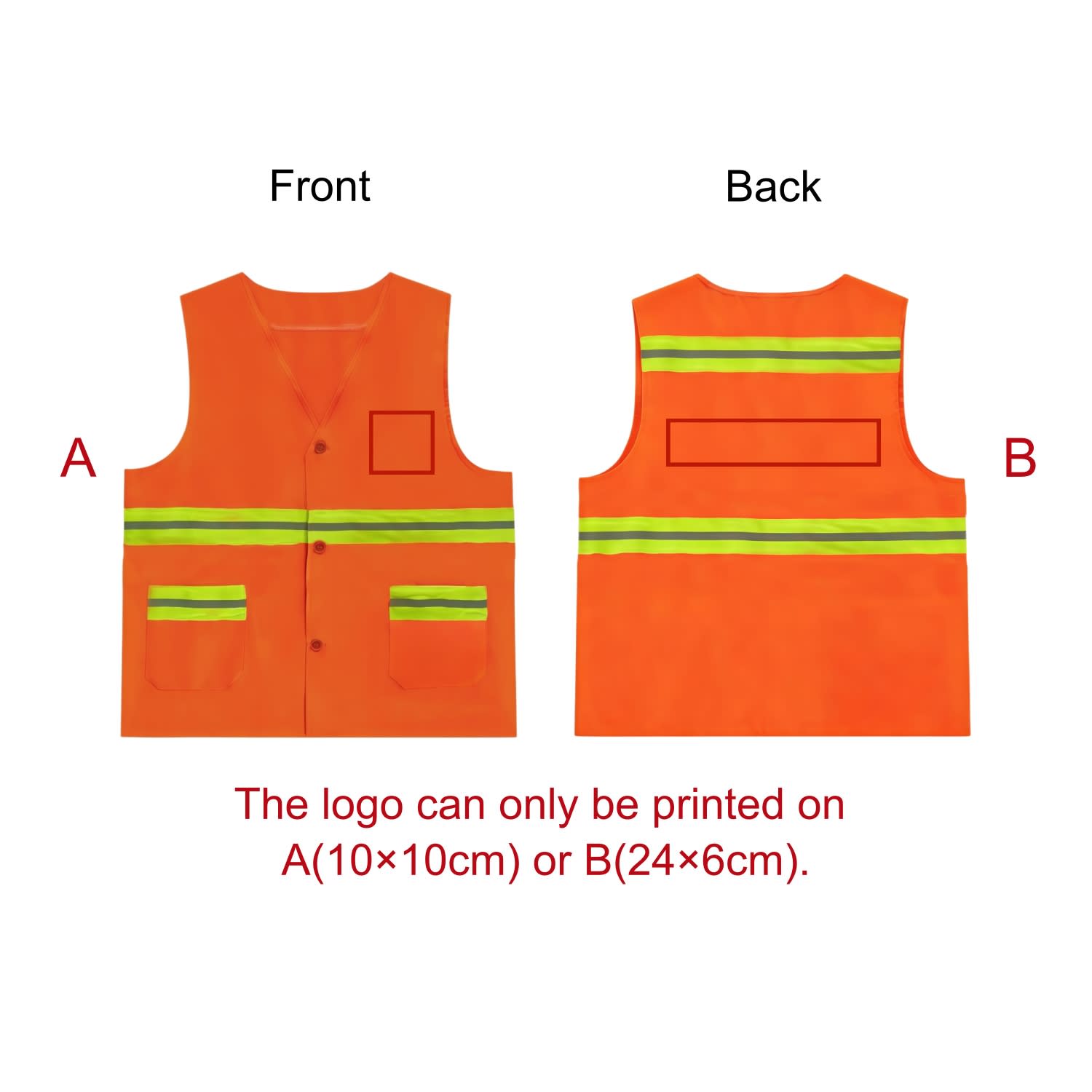Hi-Vis Reflective Button-Down Safety Vest With Pockets