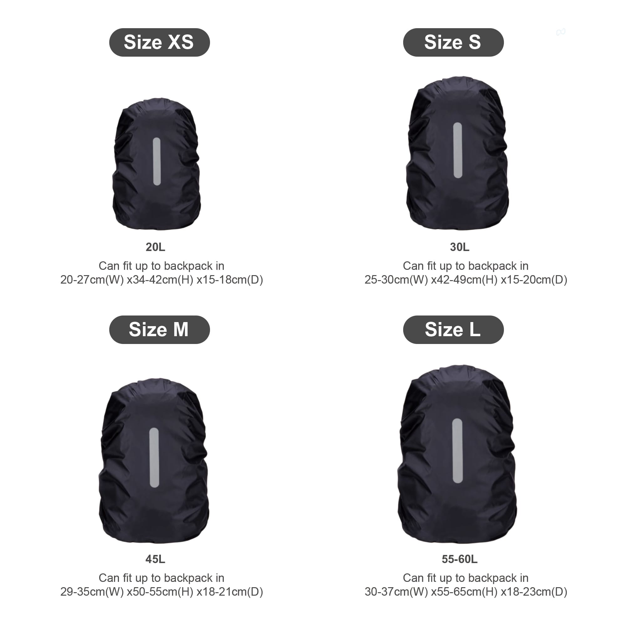 Reflective Backpack Rain Cover