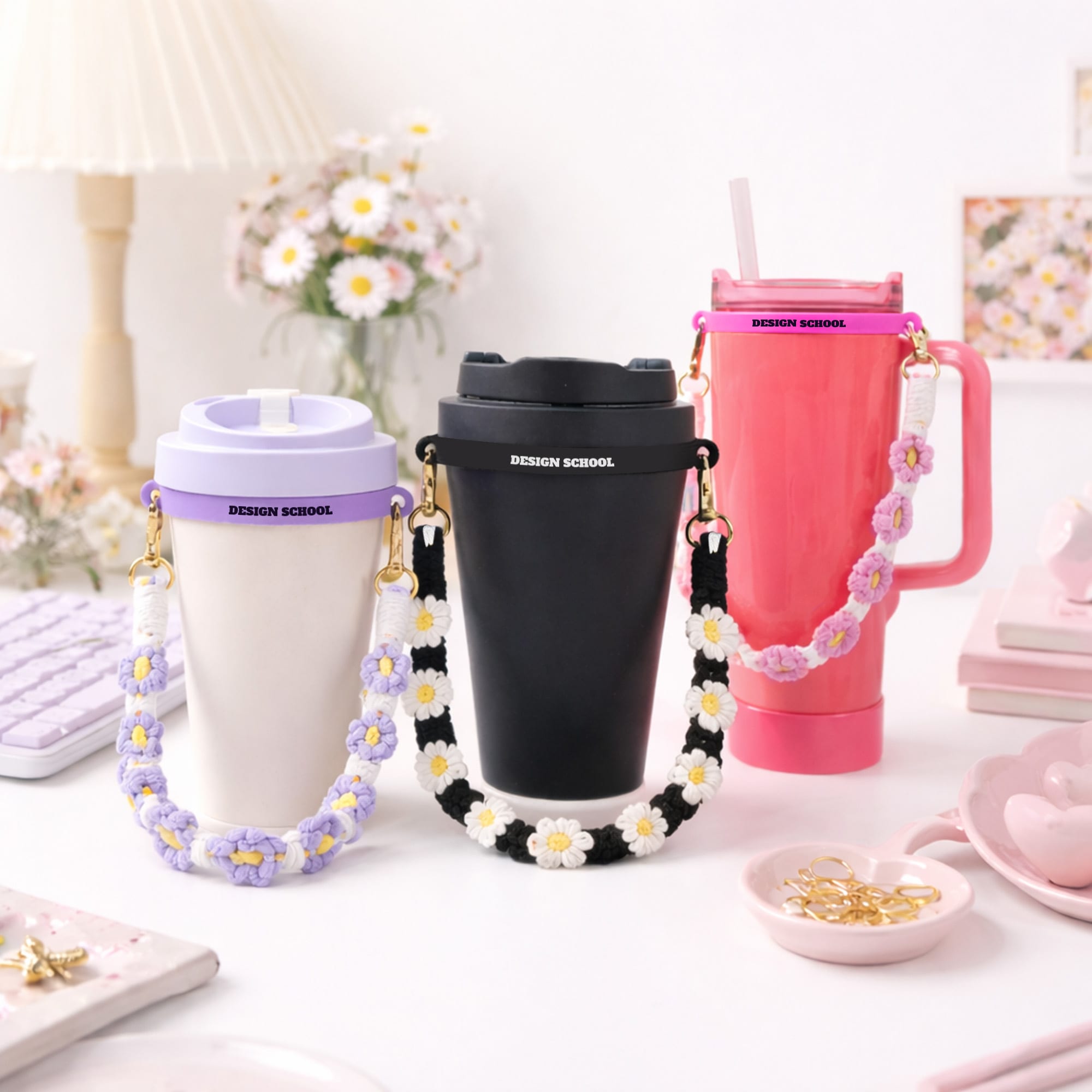 Woven Flower Tumbler Strap