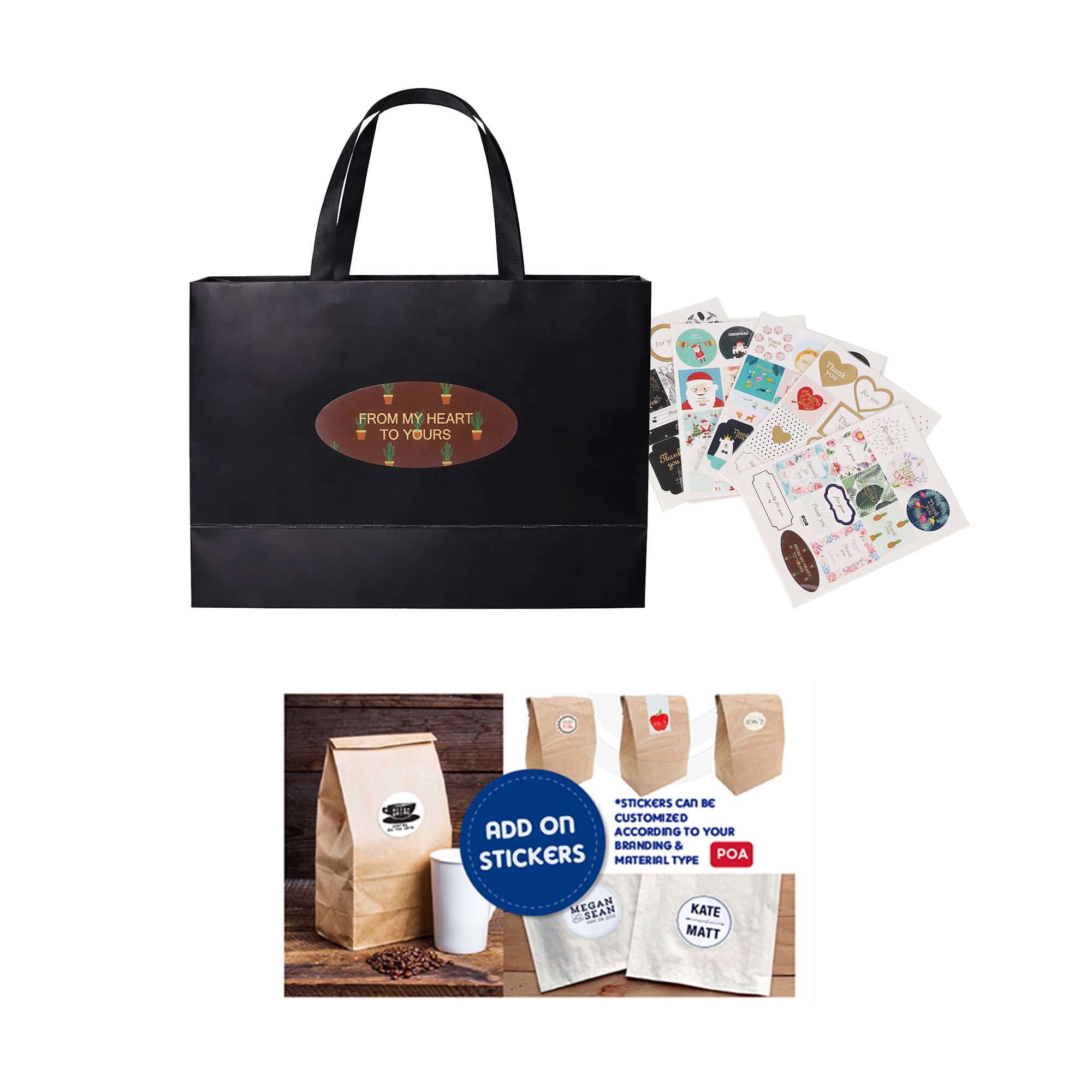 Medium Paper Bag with Flat Handle(320 x 220 x 100mm)