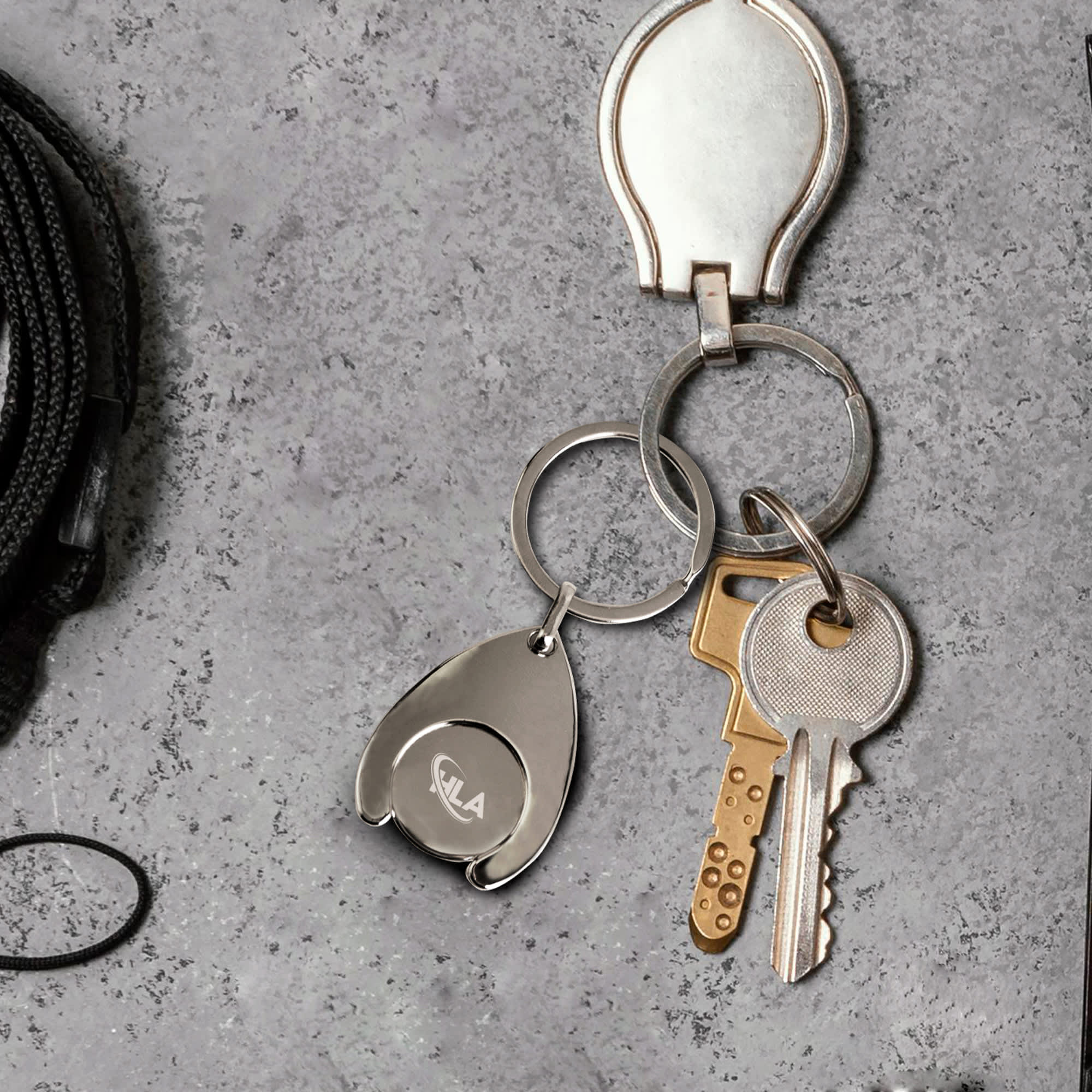 Teardrop Trolley Coin Keyring