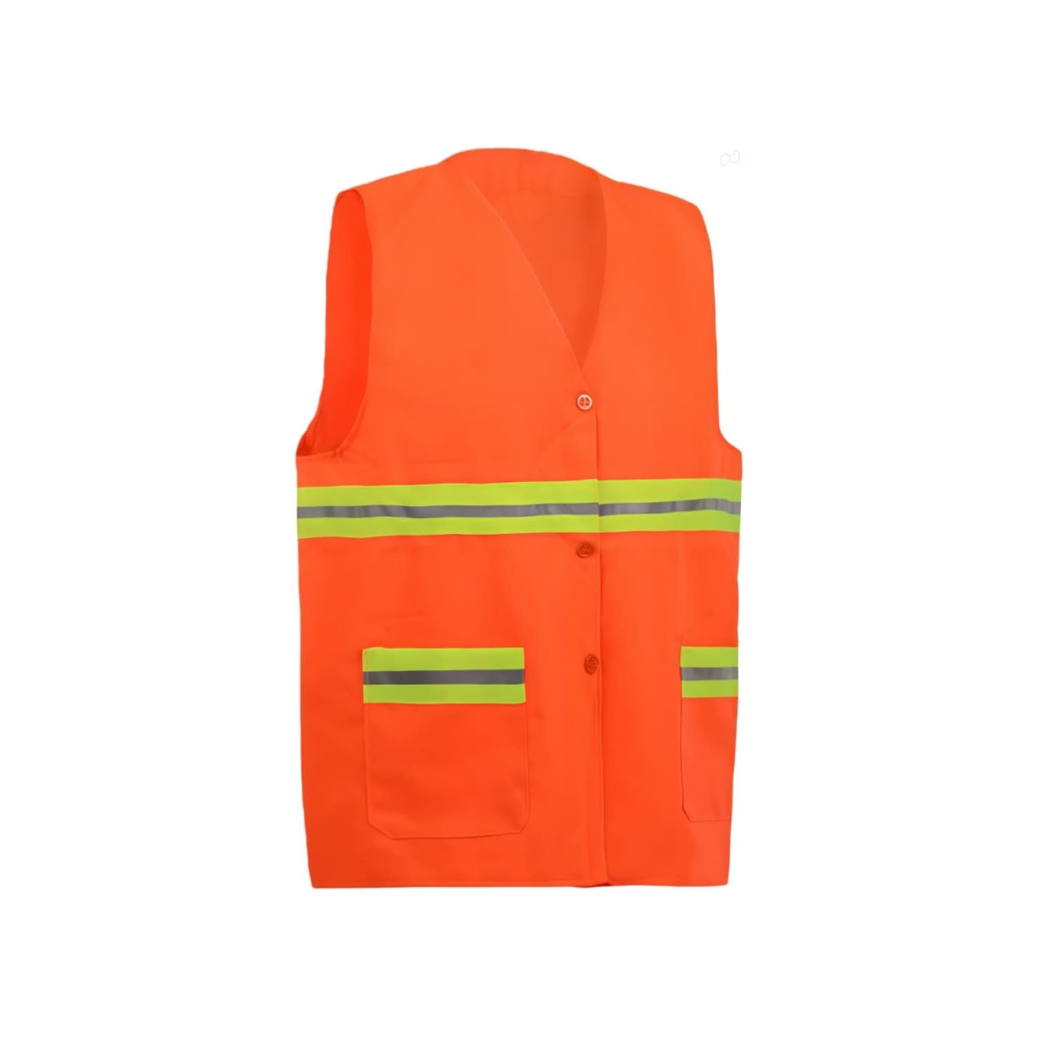 Hi-Vis Reflective Button-Down Safety Vest With Pockets