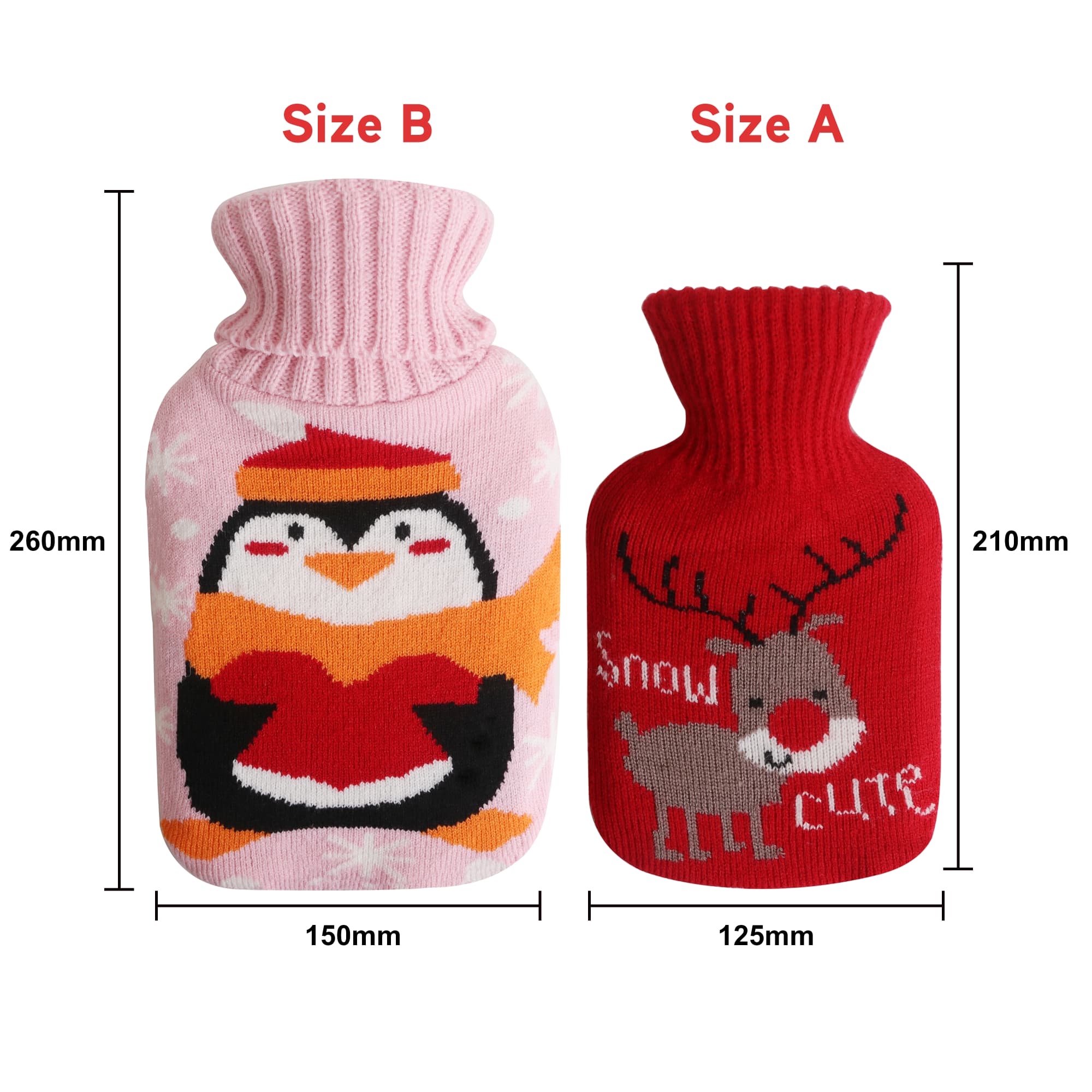 Hot Water Bottle with Knitted Cover