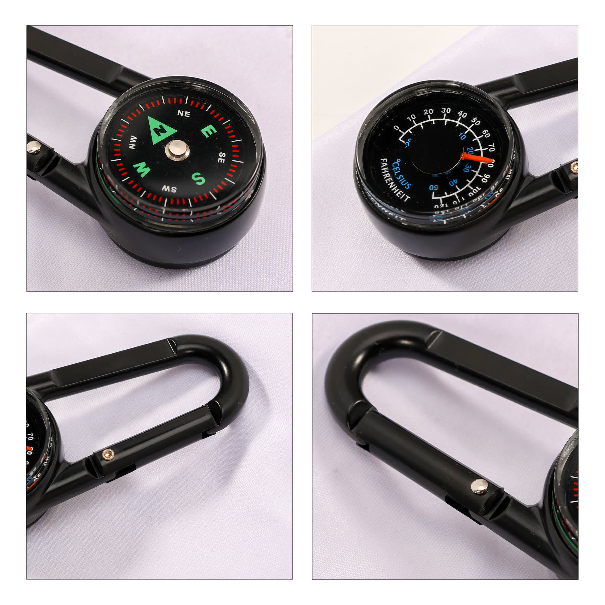 Carabiner Compass Thermometer Hook