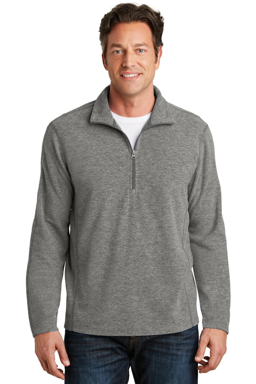 Port Authority Heather Microfleece 1/2-Zip Pullover