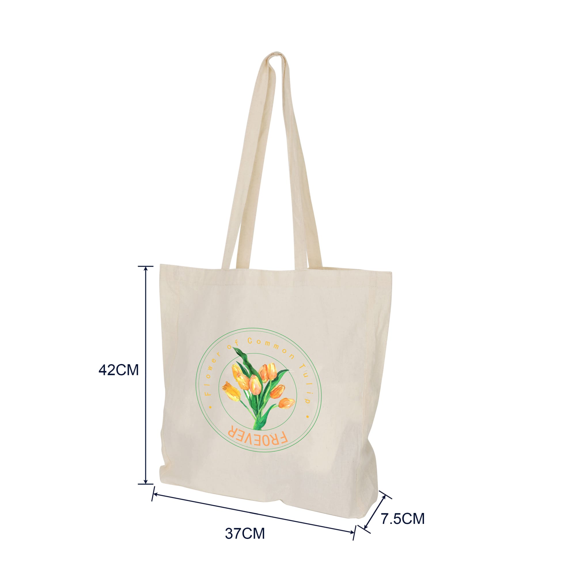 170gsm Long Handle Calico Bag with Gusset