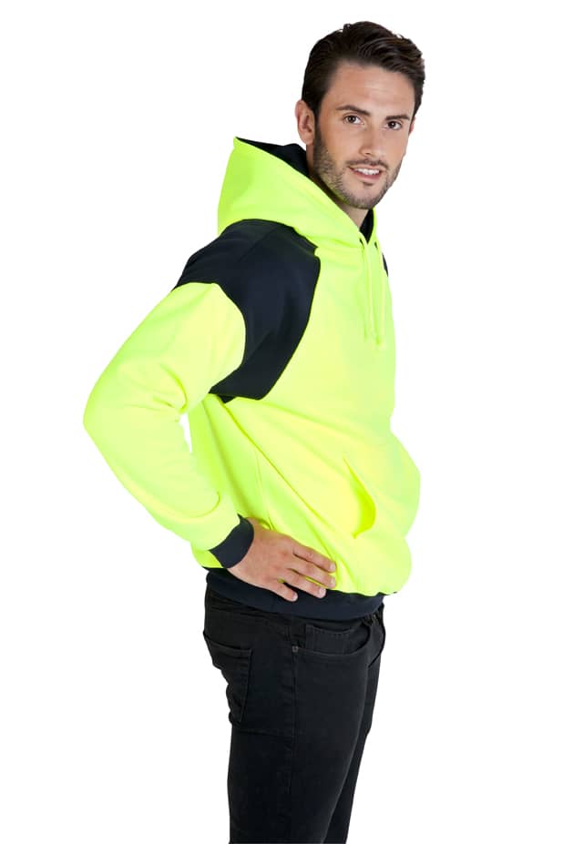 Men Shoulder Contrast Panel Hoodie - WORKWEAR