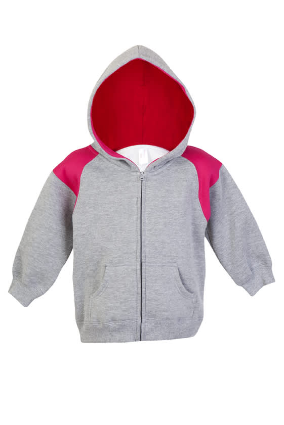 Kids Shoulder Contrast Panel Hoodies with Zipper