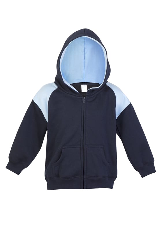 Kids Shoulder Contrast Panel Hoodies with Zipper