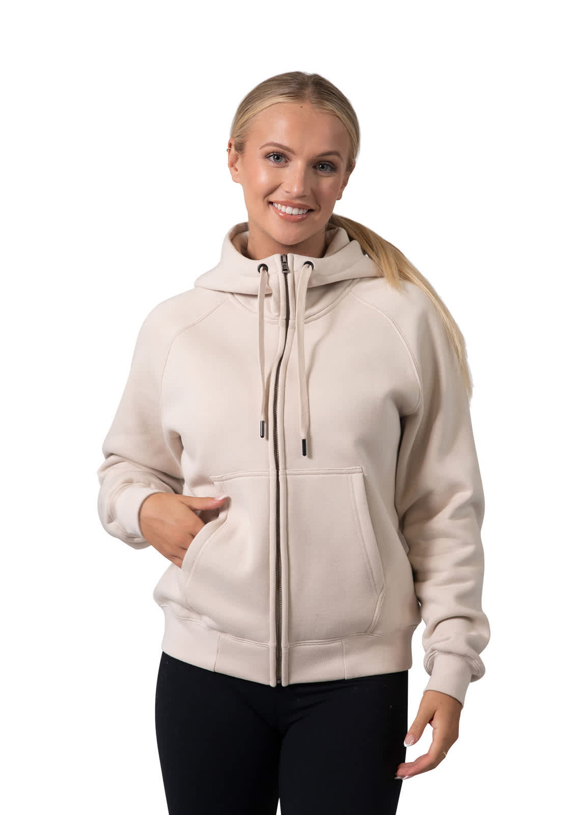 Womens/Junior' Cotton Care Kangaroo Pocket Zipper Hoodie