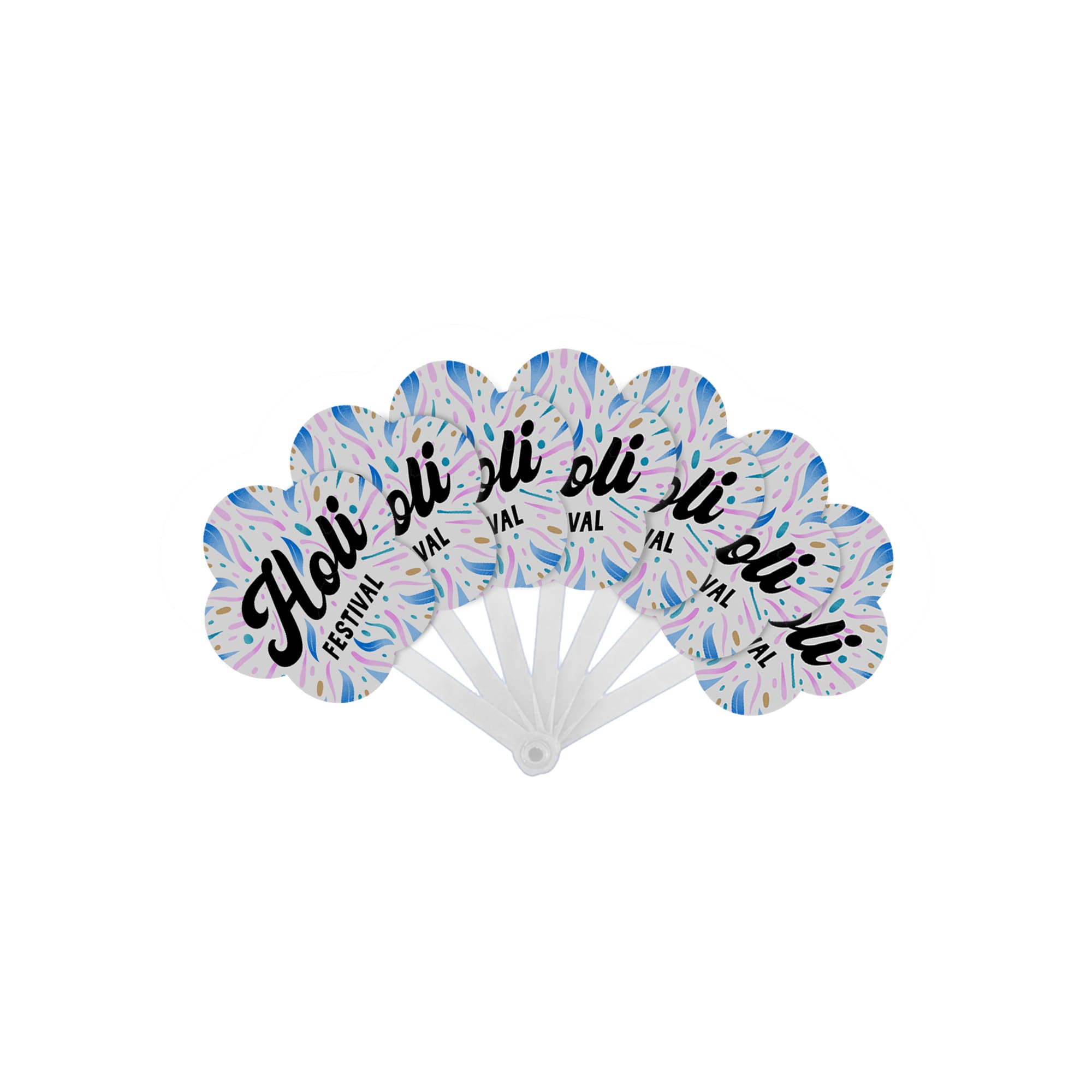Seven-pieces Plastic Hand Fan