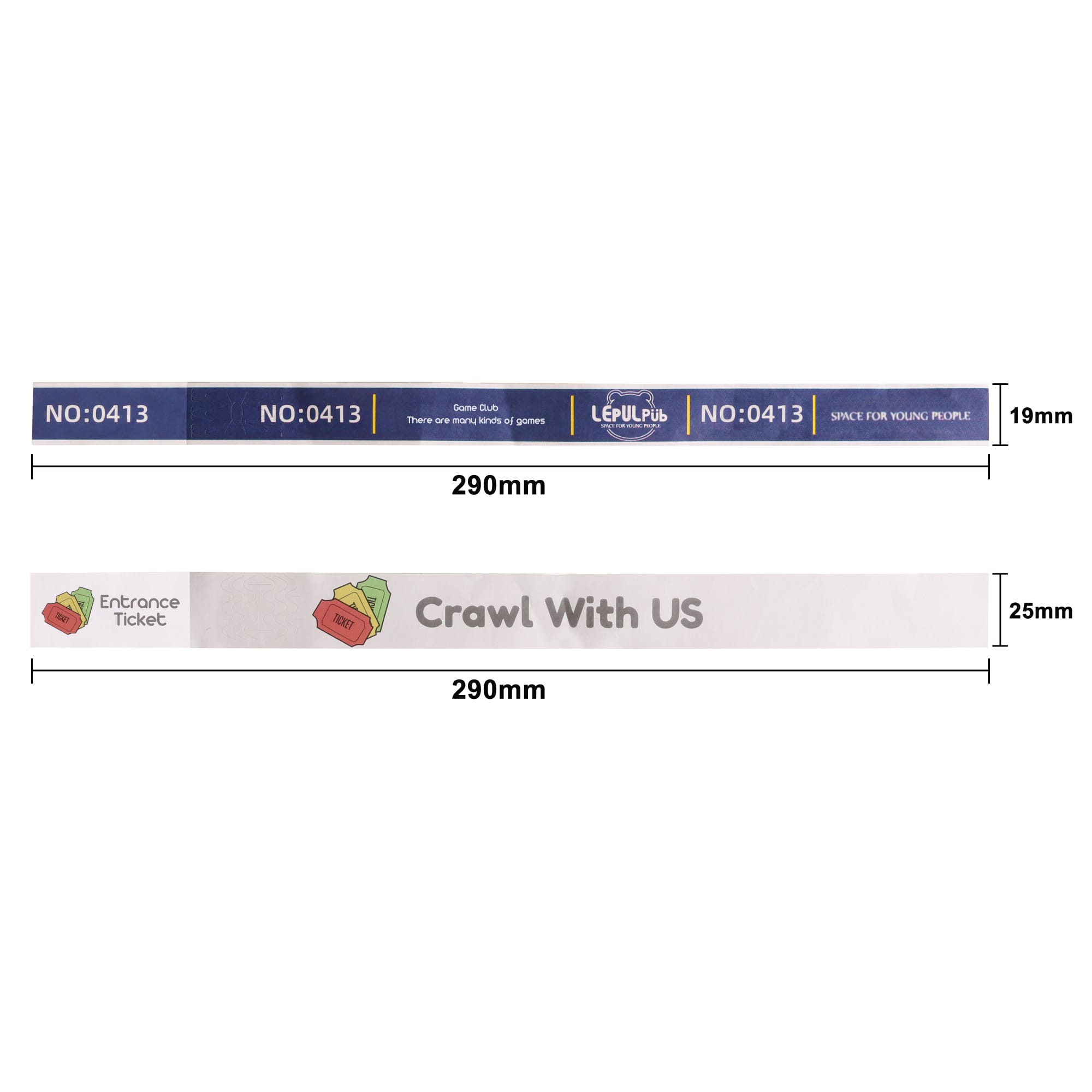 Tabbed Disposable Tyvek Wristband