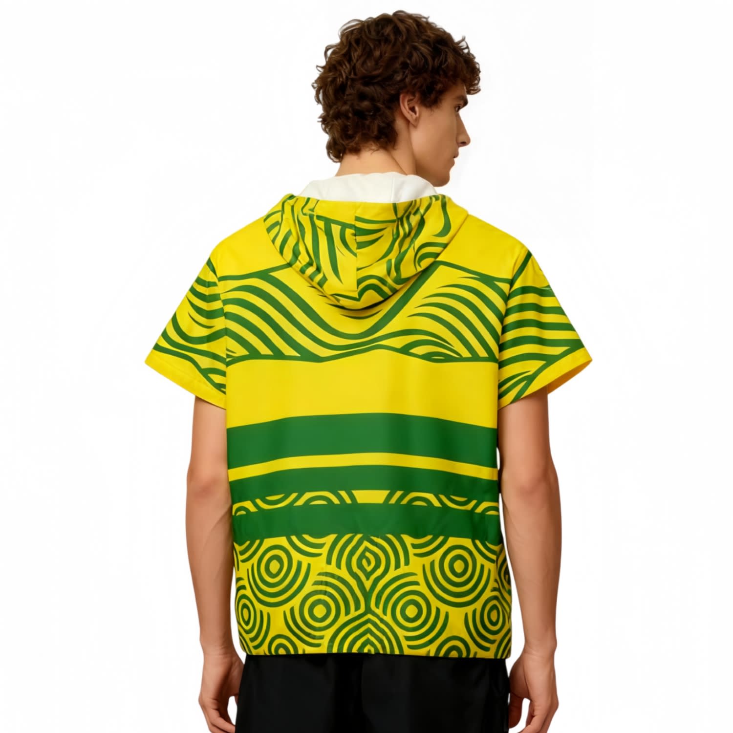 Unisex 100% Polyester 2-Layer Short-Sleeve Hooded Windbreaker