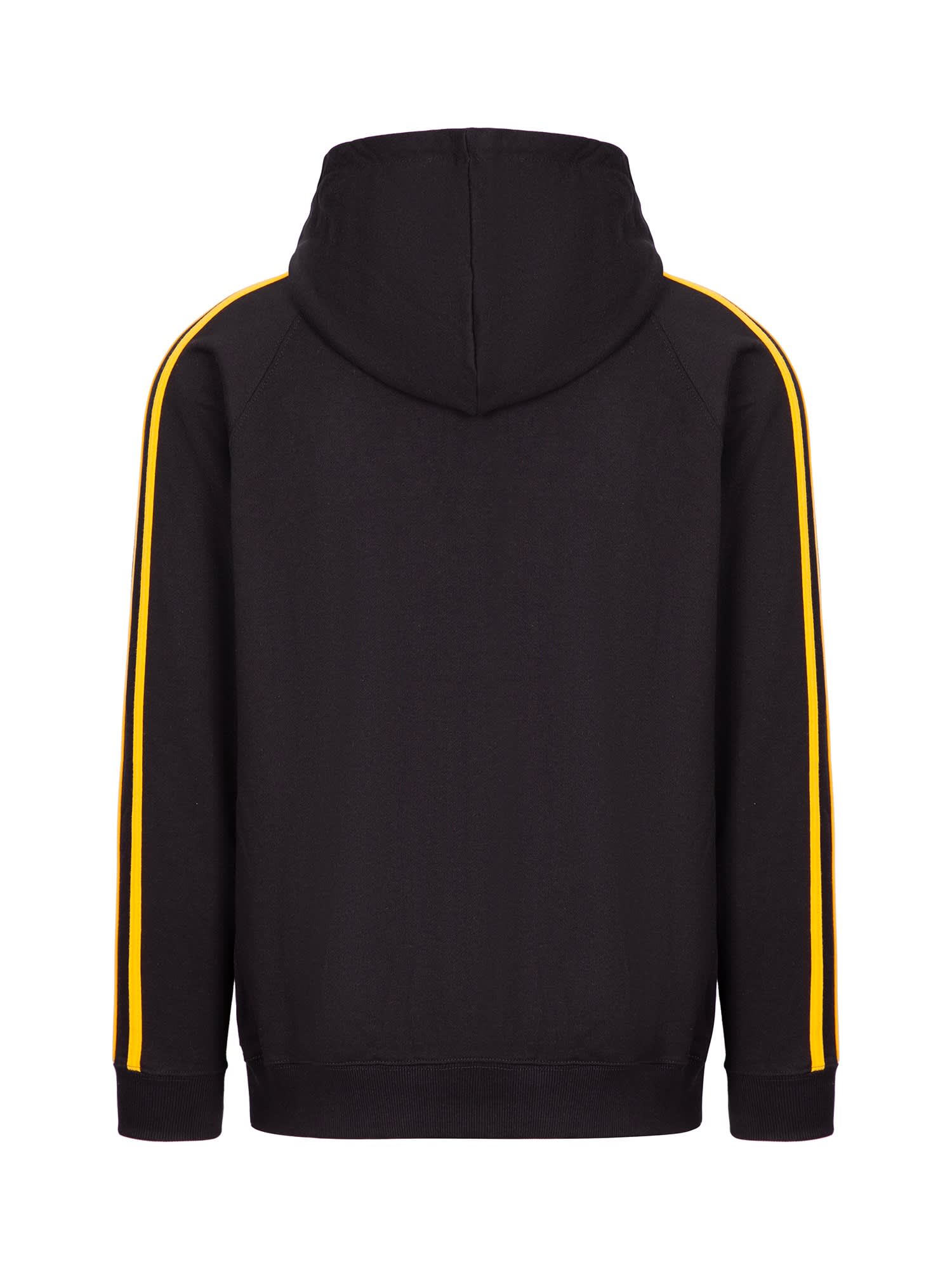 Mens Unbrushed Stripe Sleeve Hoodie