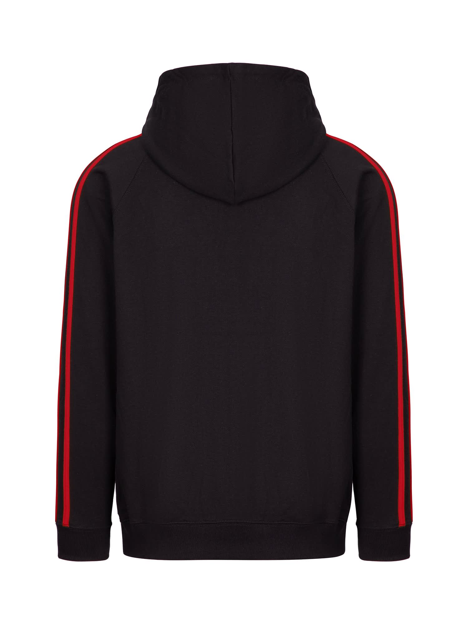 Mens Unbrushed Stripe Sleeve Hoodie
