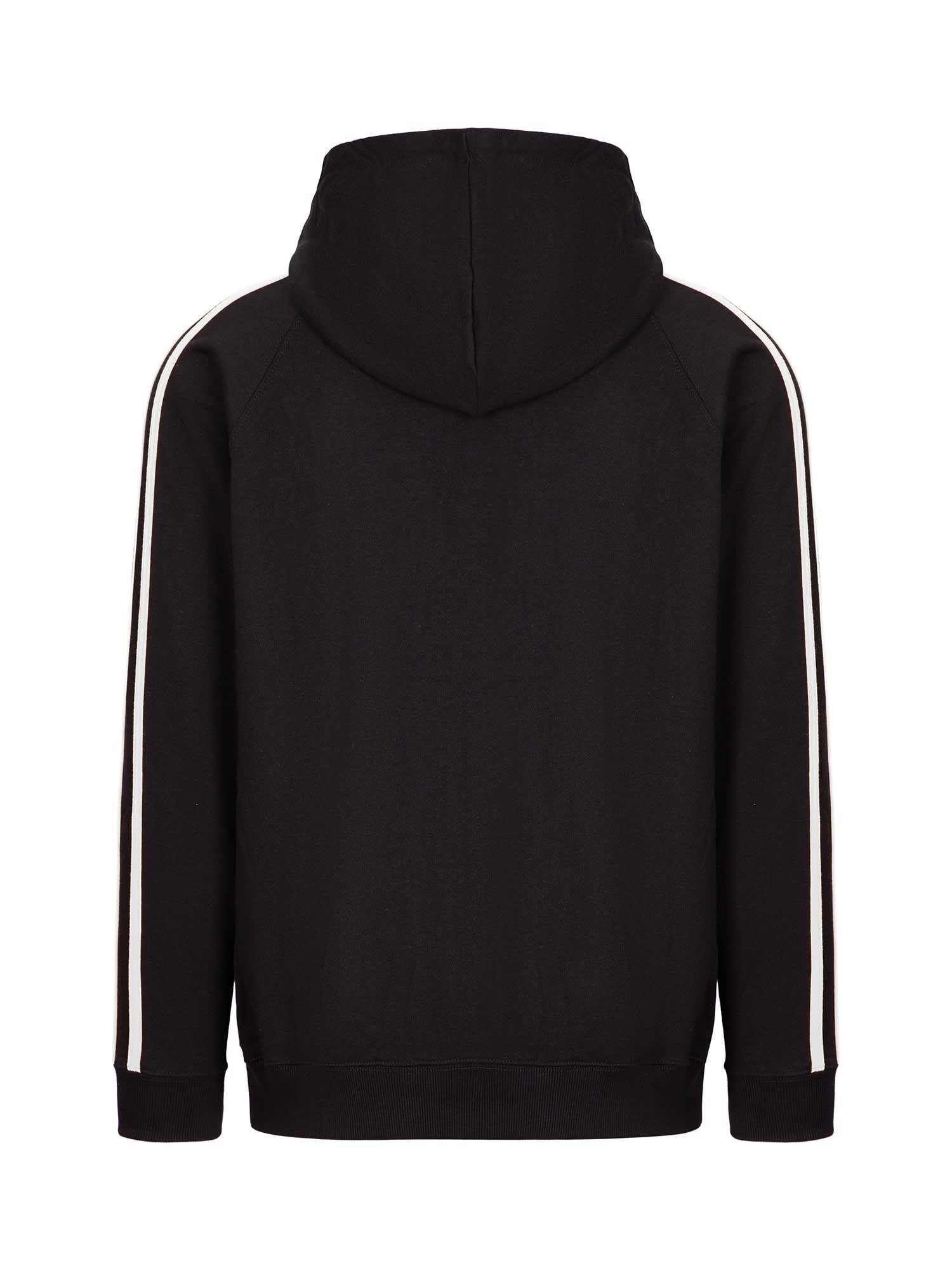 Mens Unbrushed Stripe Sleeve Hoodie