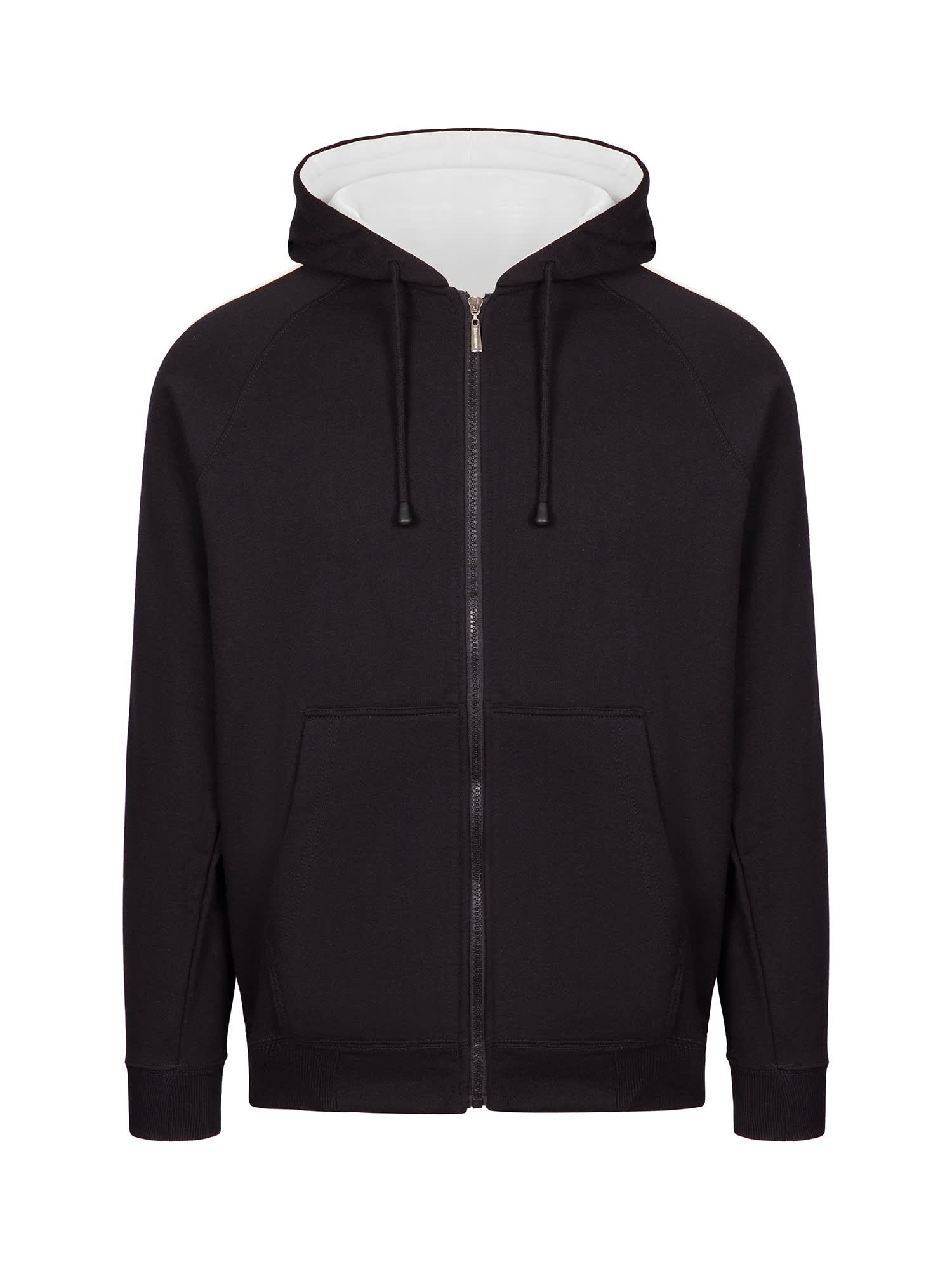 Mens Unbrushed Stripe Sleeve Hoodie