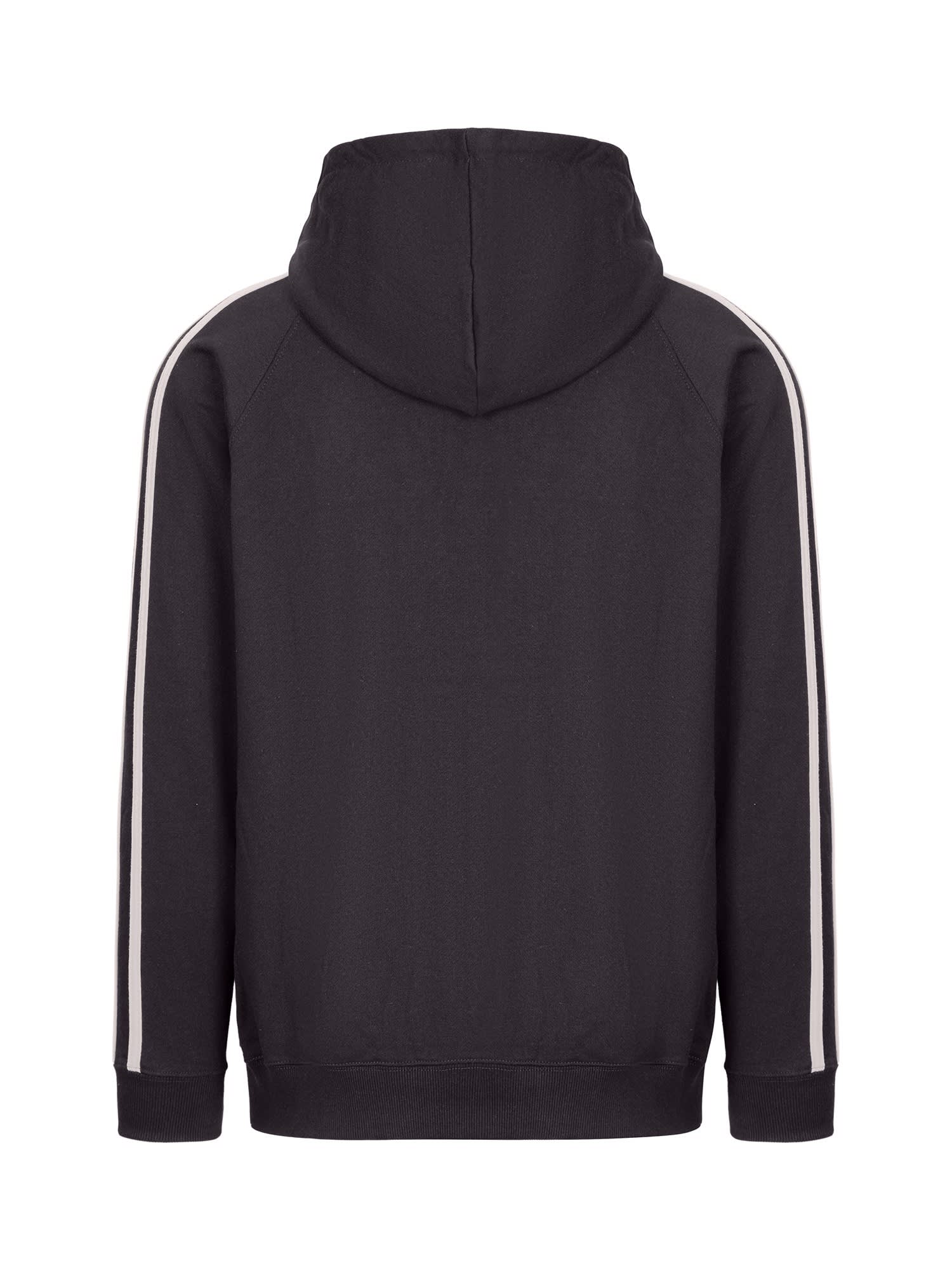 Mens Unbrushed Stripe Sleeve Hoodie