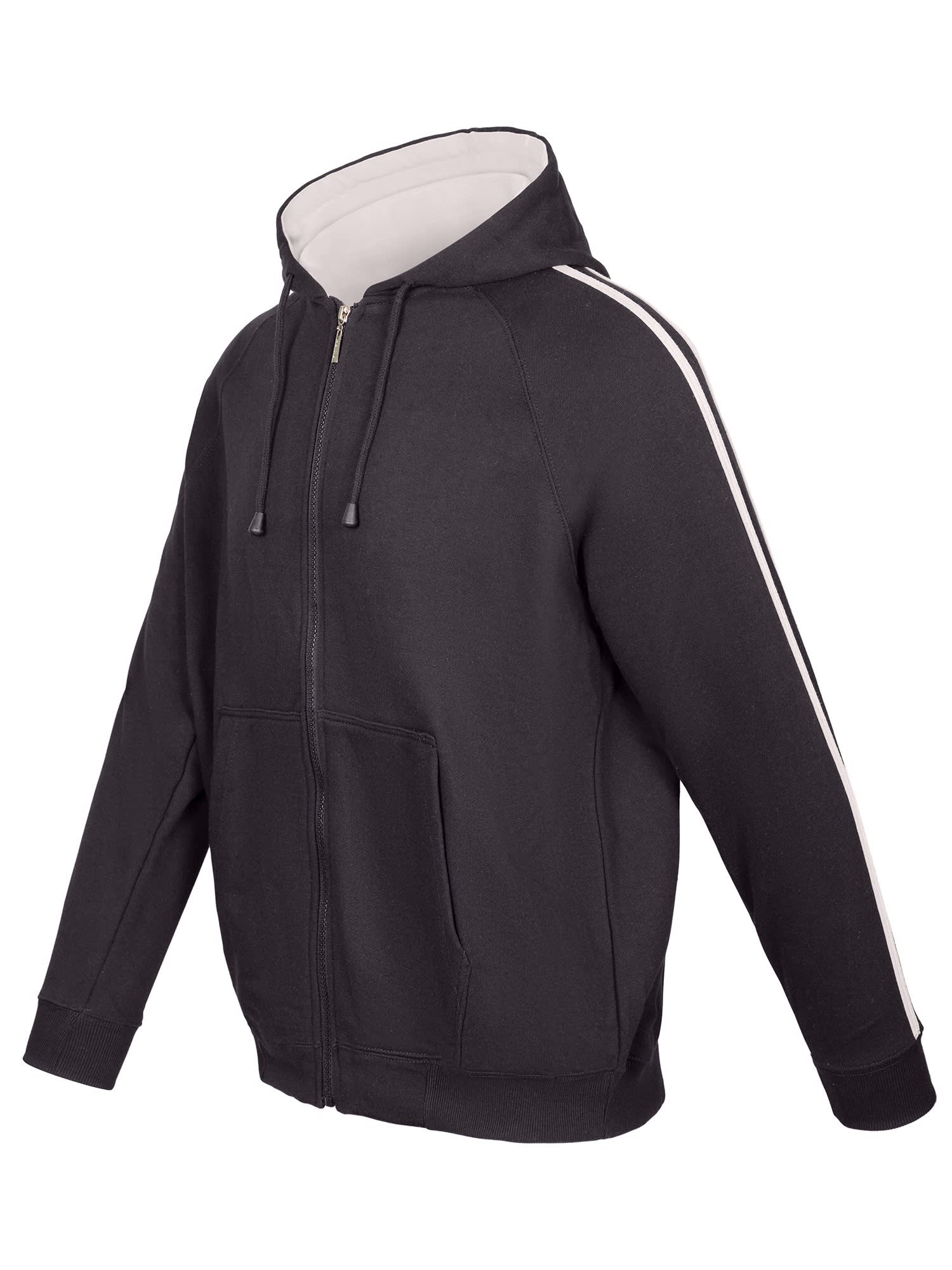 Mens Unbrushed Stripe Sleeve Hoodie