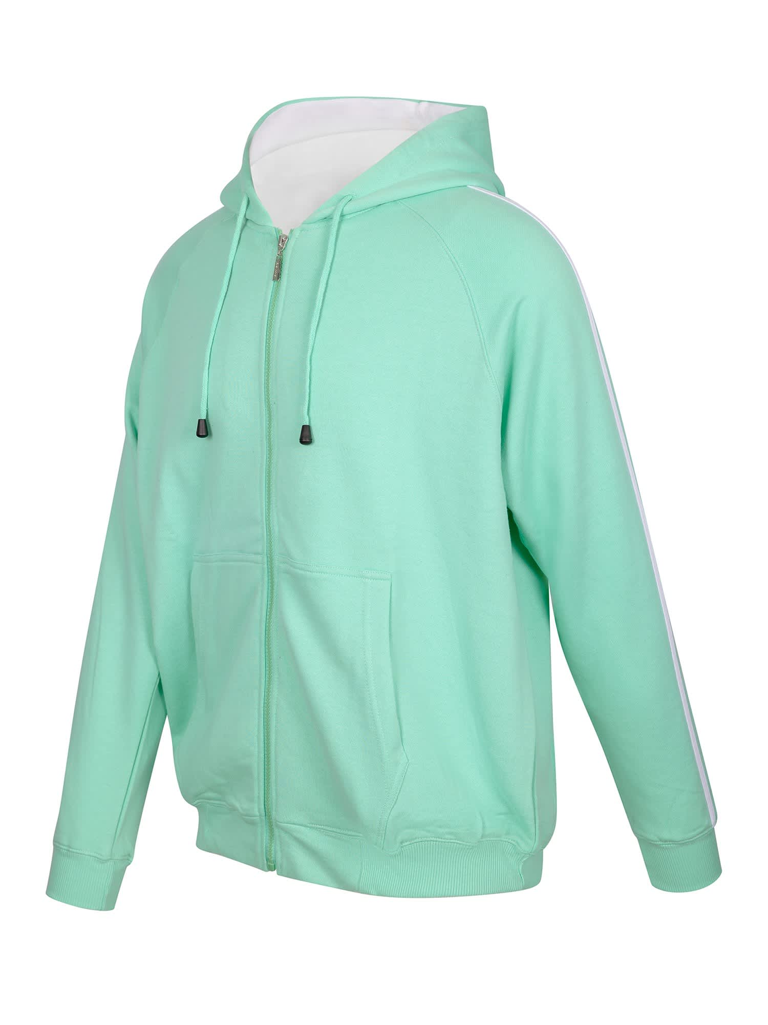 Mens Unbrushed Stripe Sleeve Hoodie