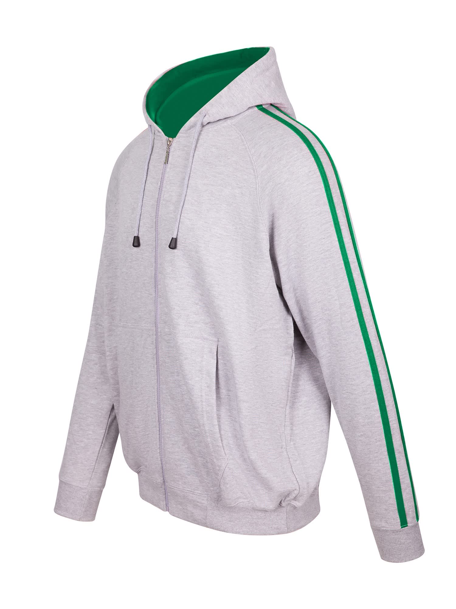 Mens Unbrushed Stripe Sleeve Hoodie