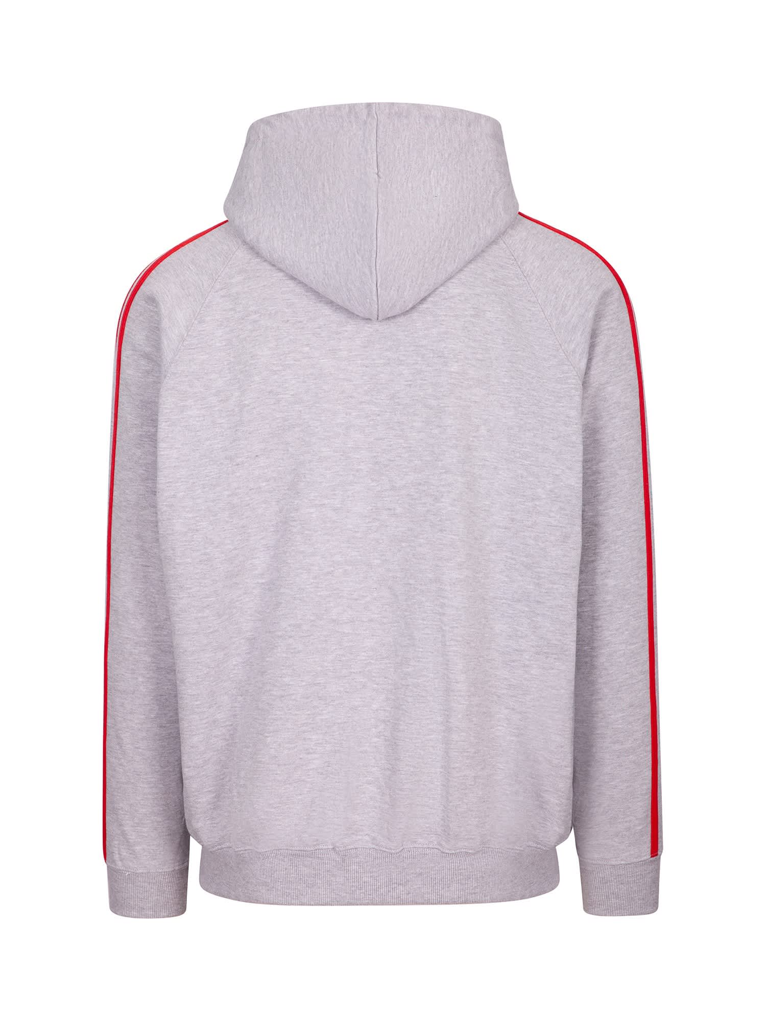 Mens Unbrushed Stripe Sleeve Hoodie