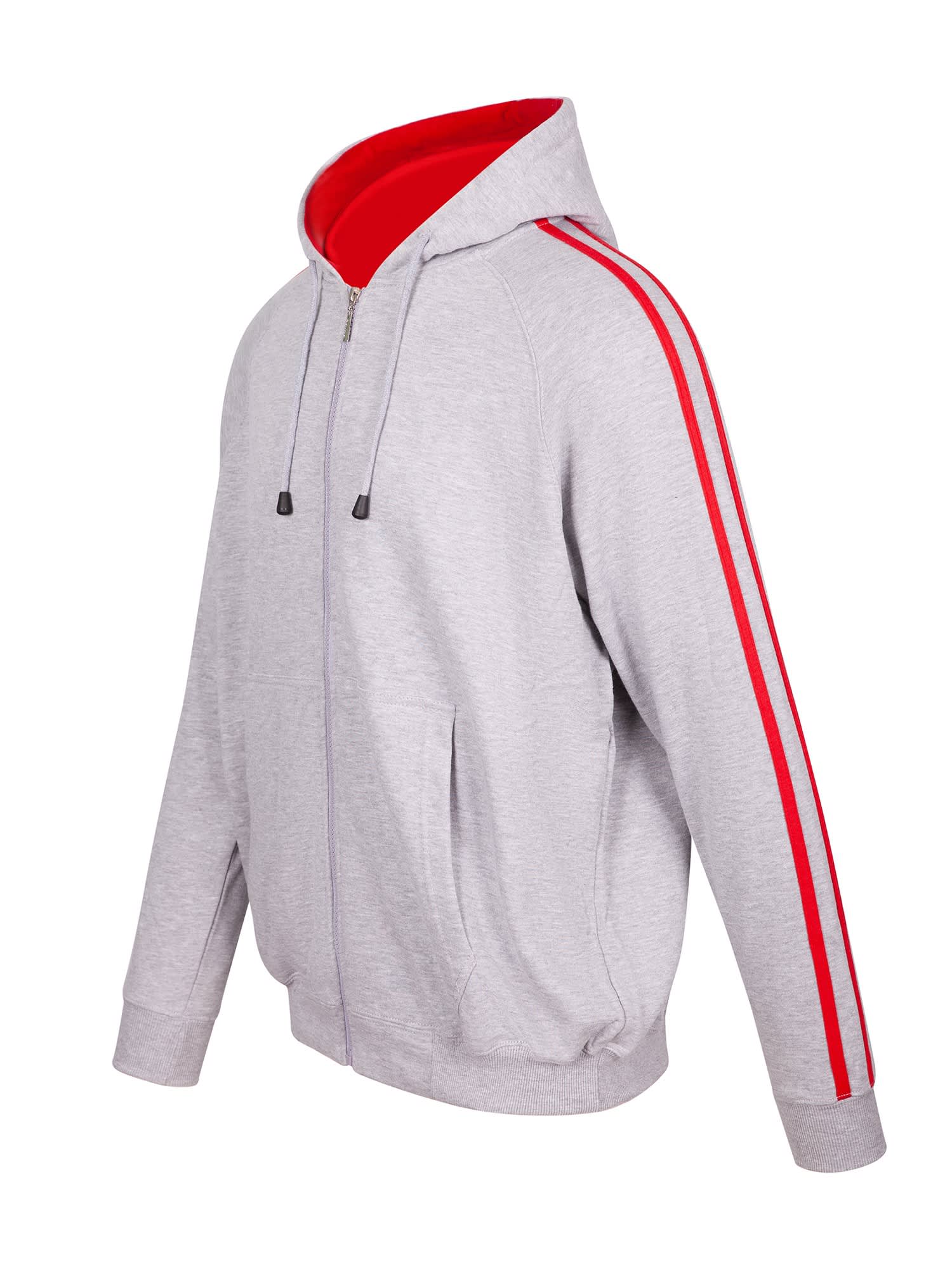 Mens Unbrushed Stripe Sleeve Hoodie