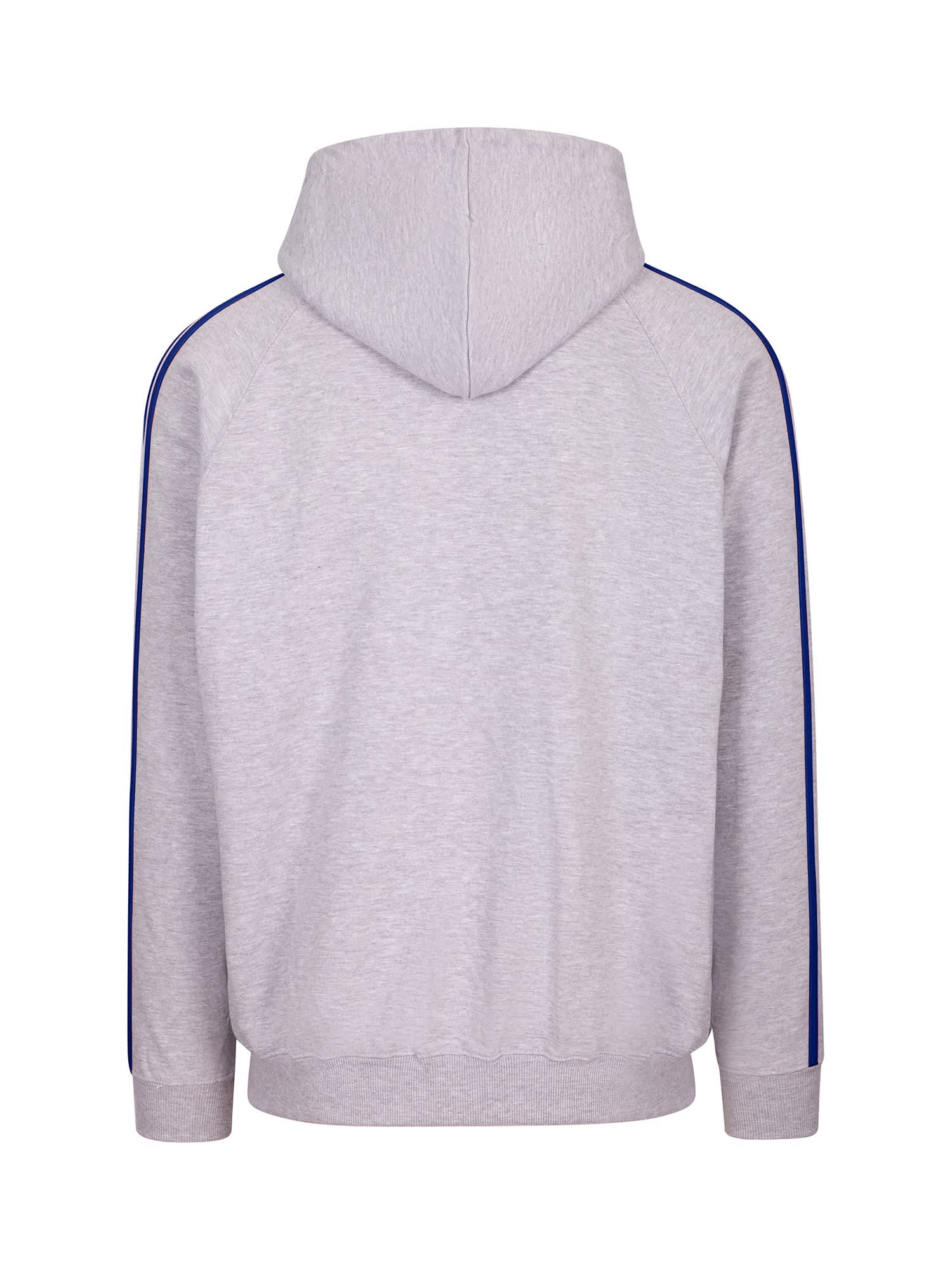 Mens Unbrushed Stripe Sleeve Hoodie