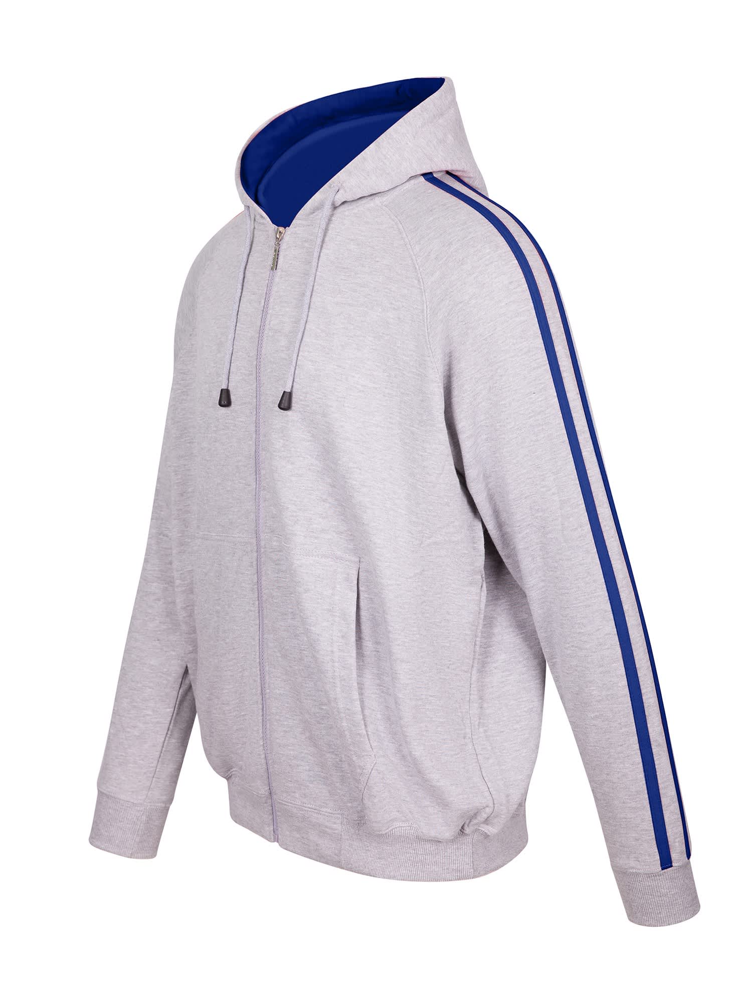 Mens Unbrushed Stripe Sleeve Hoodie