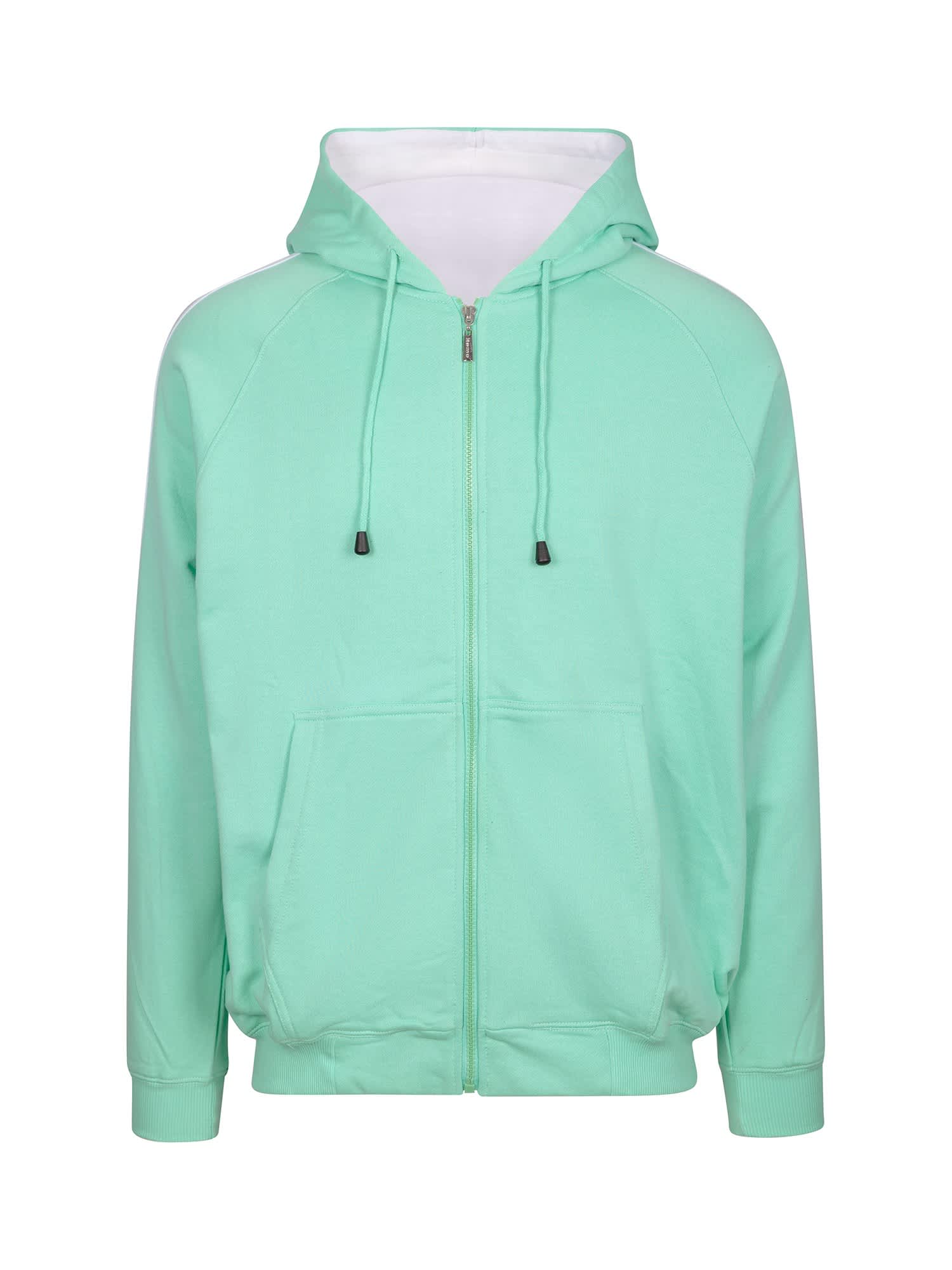 Mens Unbrushed Stripe Sleeve Hoodie