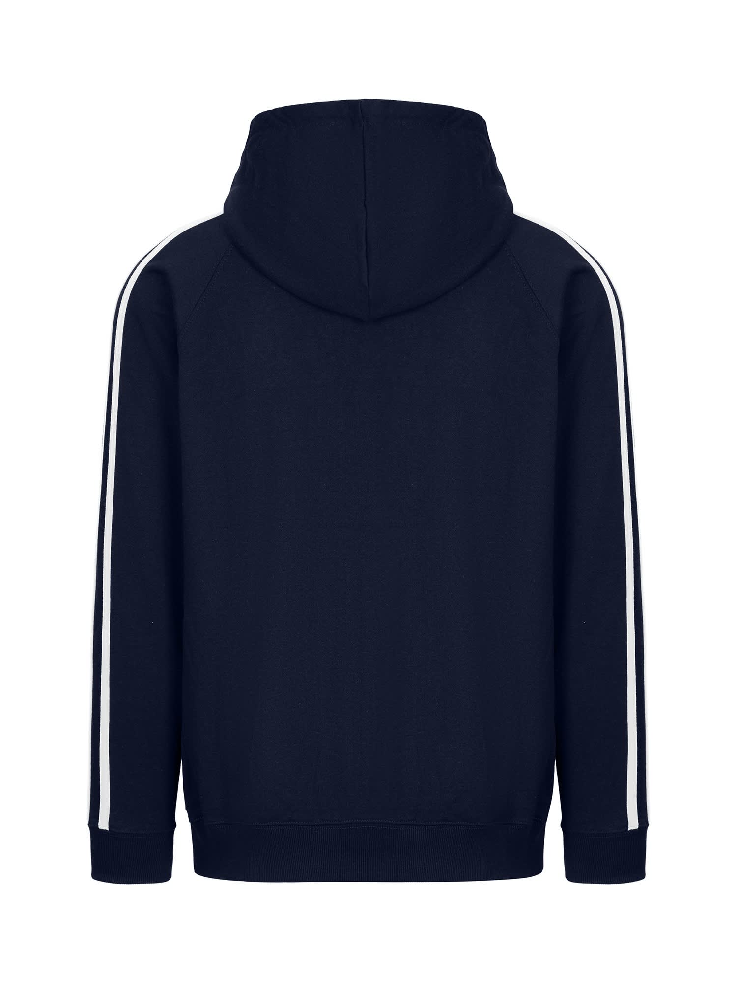 Mens Unbrushed Stripe Sleeve Hoodie