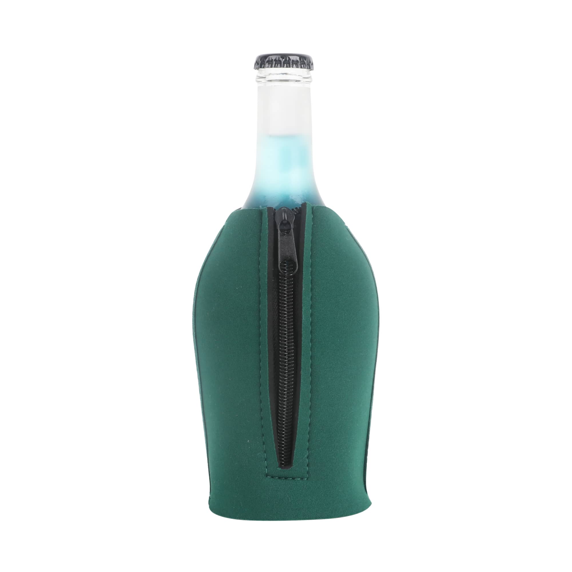 Short Bottle Cooler with Zipper