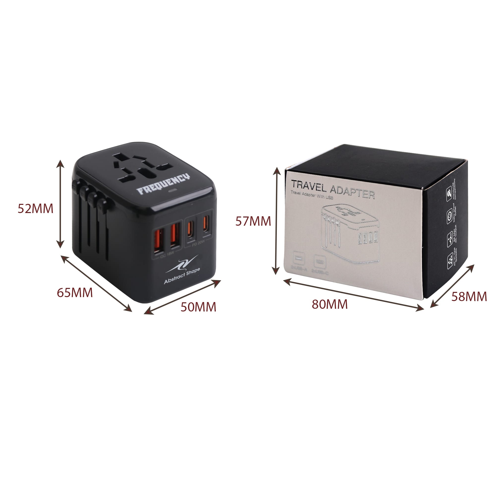 Universal Travel Adapter with USB-C Ports