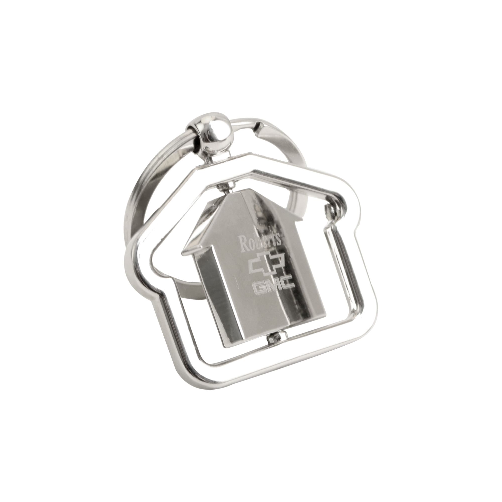 Spinning House Metal Keyring