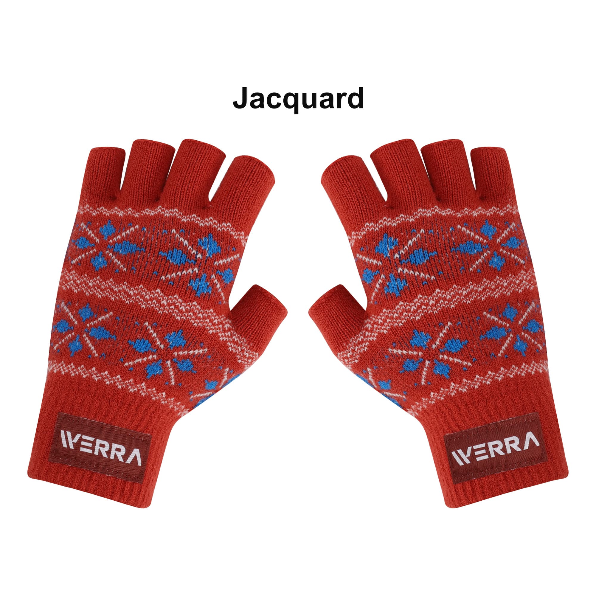 Adults Jacquard Fingerless Gloves