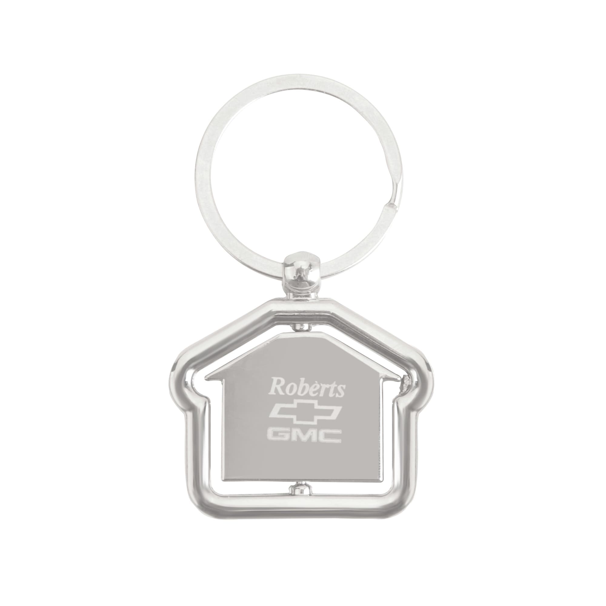 Spinning House Metal Keyring