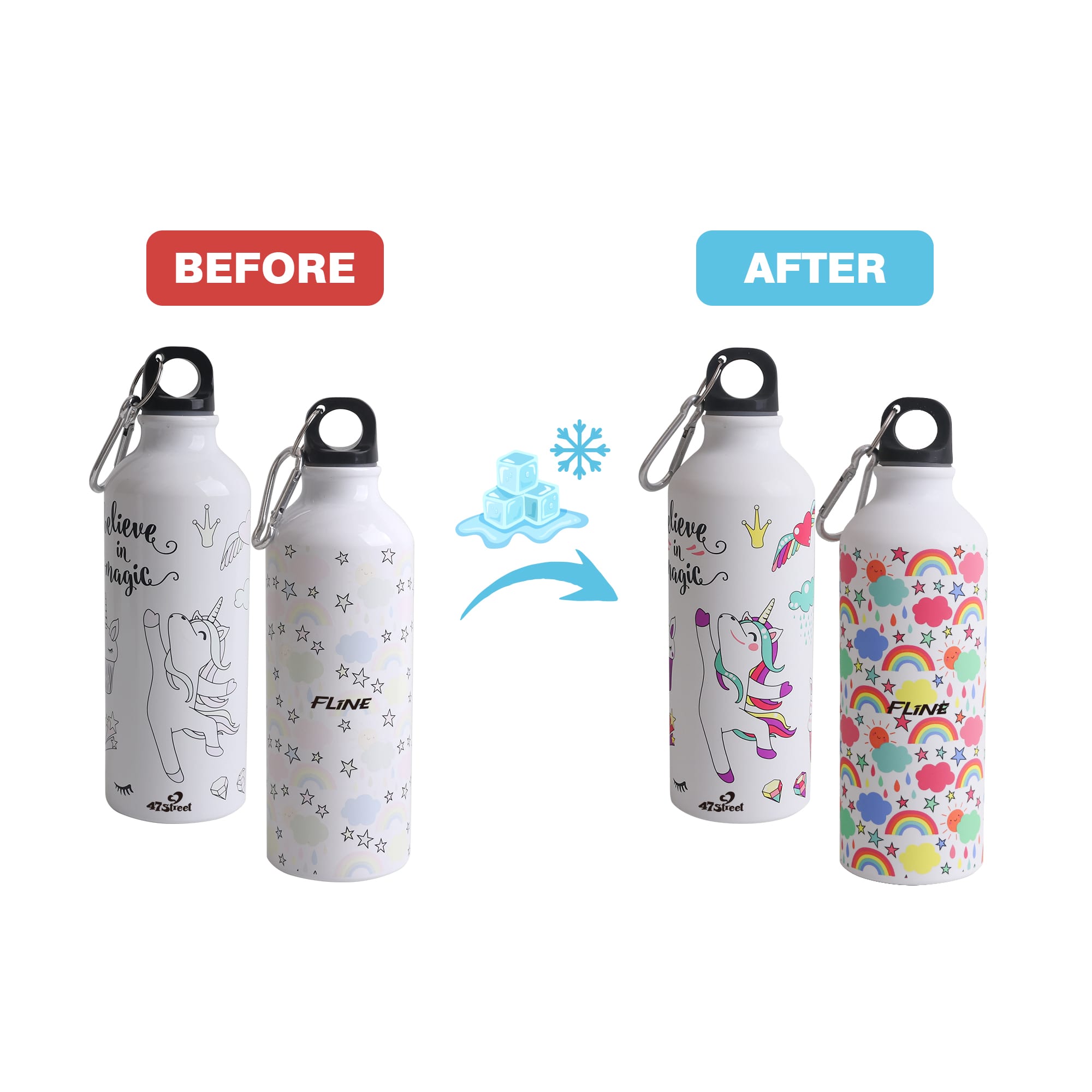 Aluminum Colour Changing Water Bottle