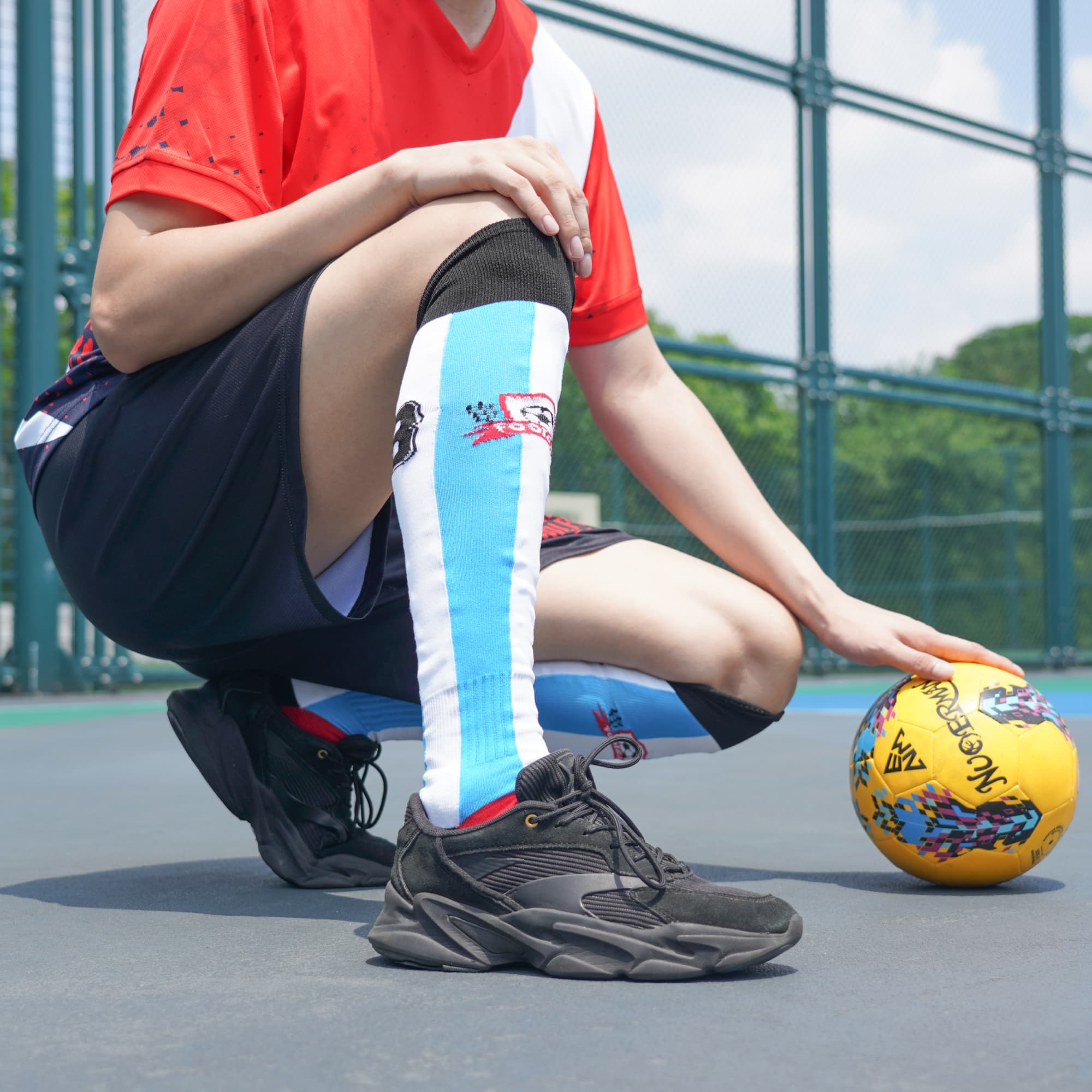 Knee High Custom Pattern Football Socks - With Towel Bottom