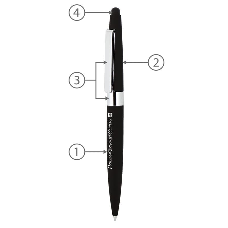 BND77S PERI STYLUS, TWIST METAL BALL PEN