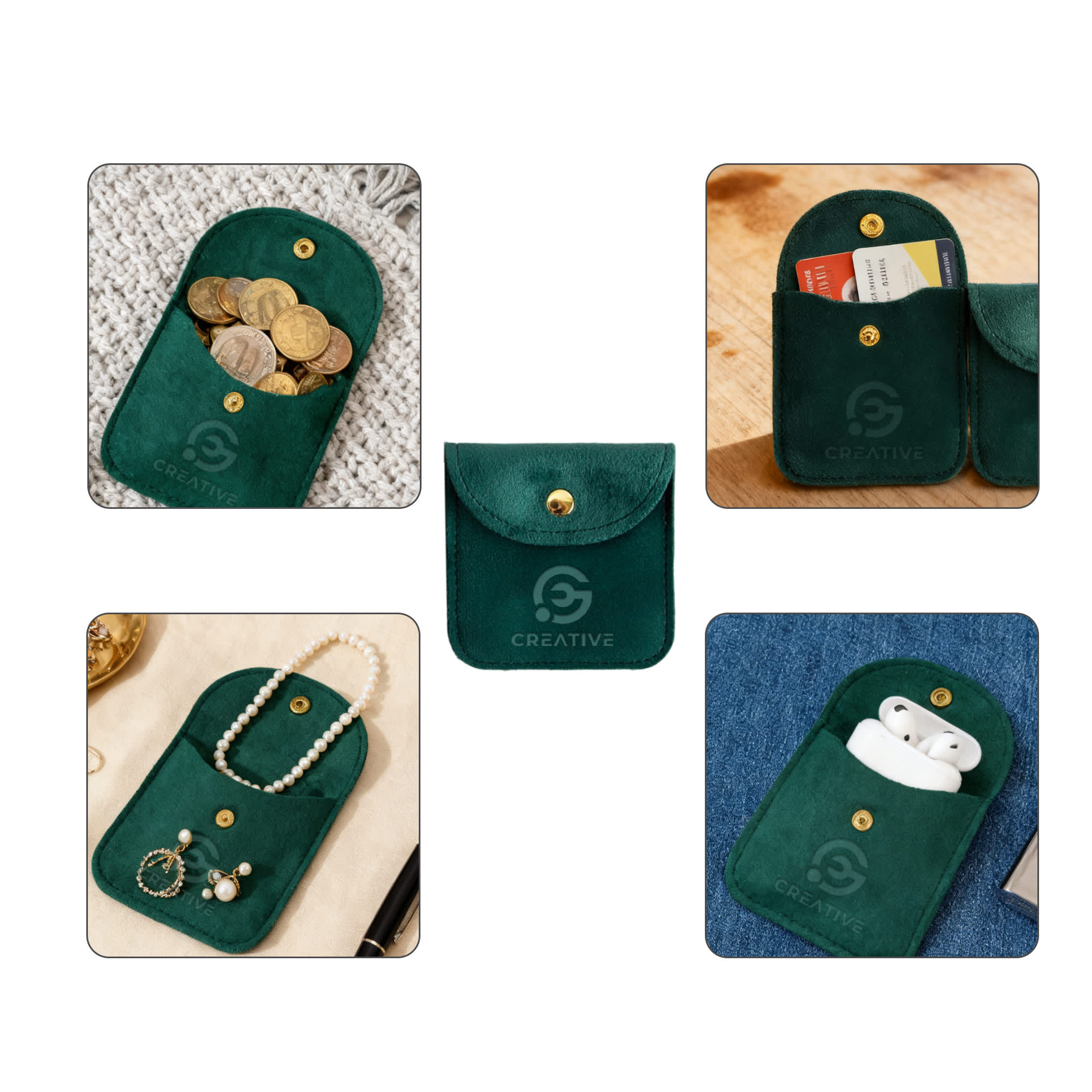 Square Velvet Jewellery Pouch