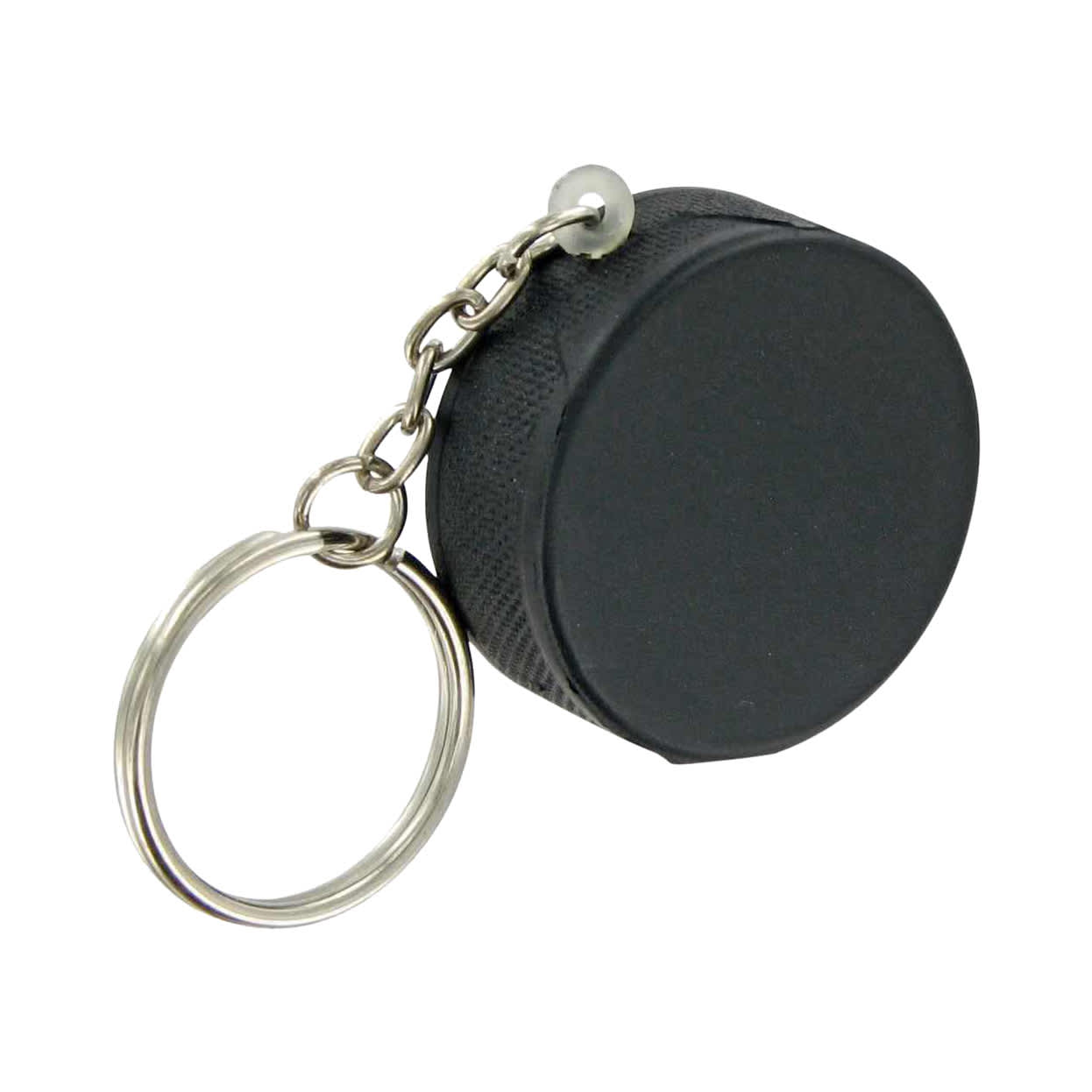 Keyring with Hockey Puck Stress Reliever
