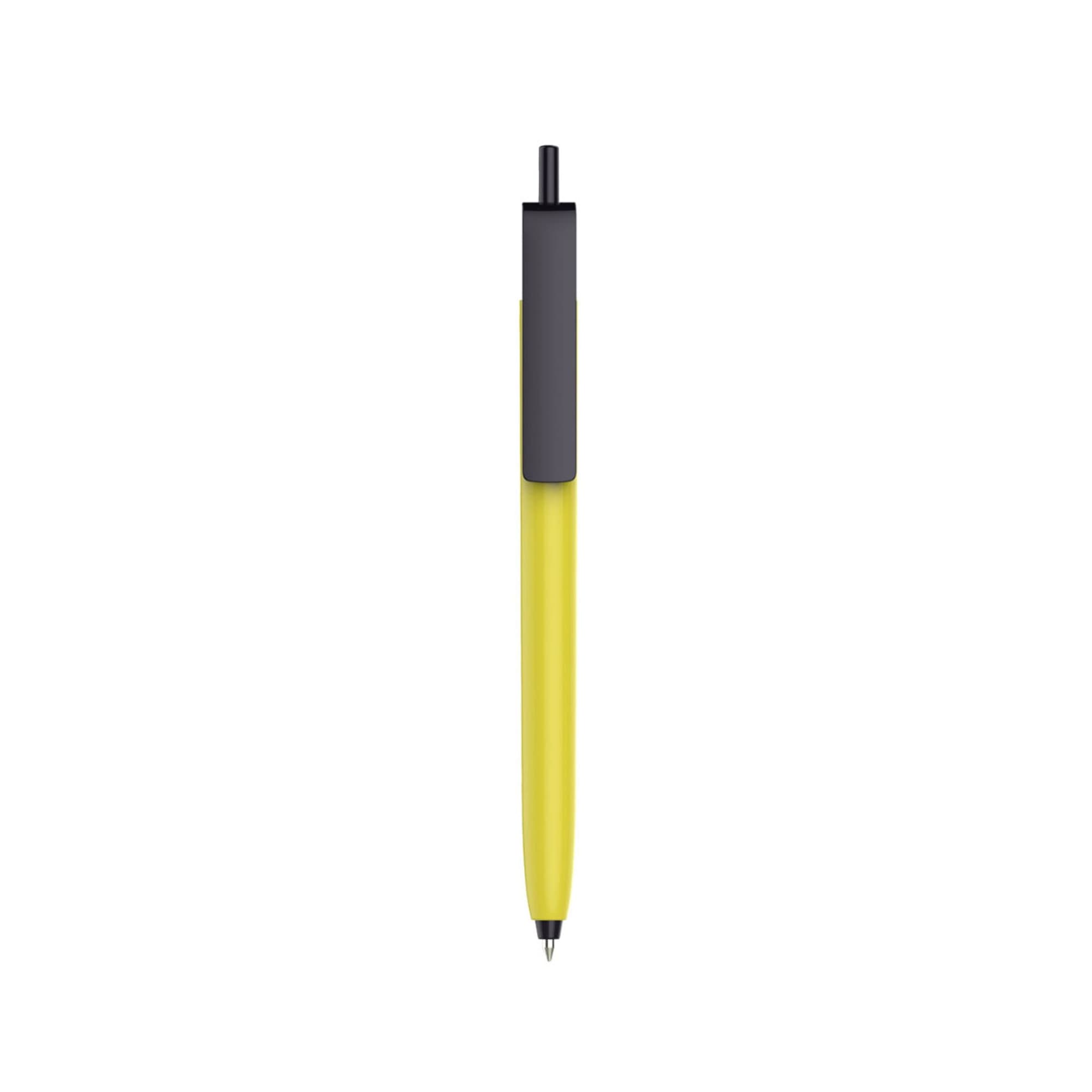 Push Button Pen - Colour Barrel with Black Cap