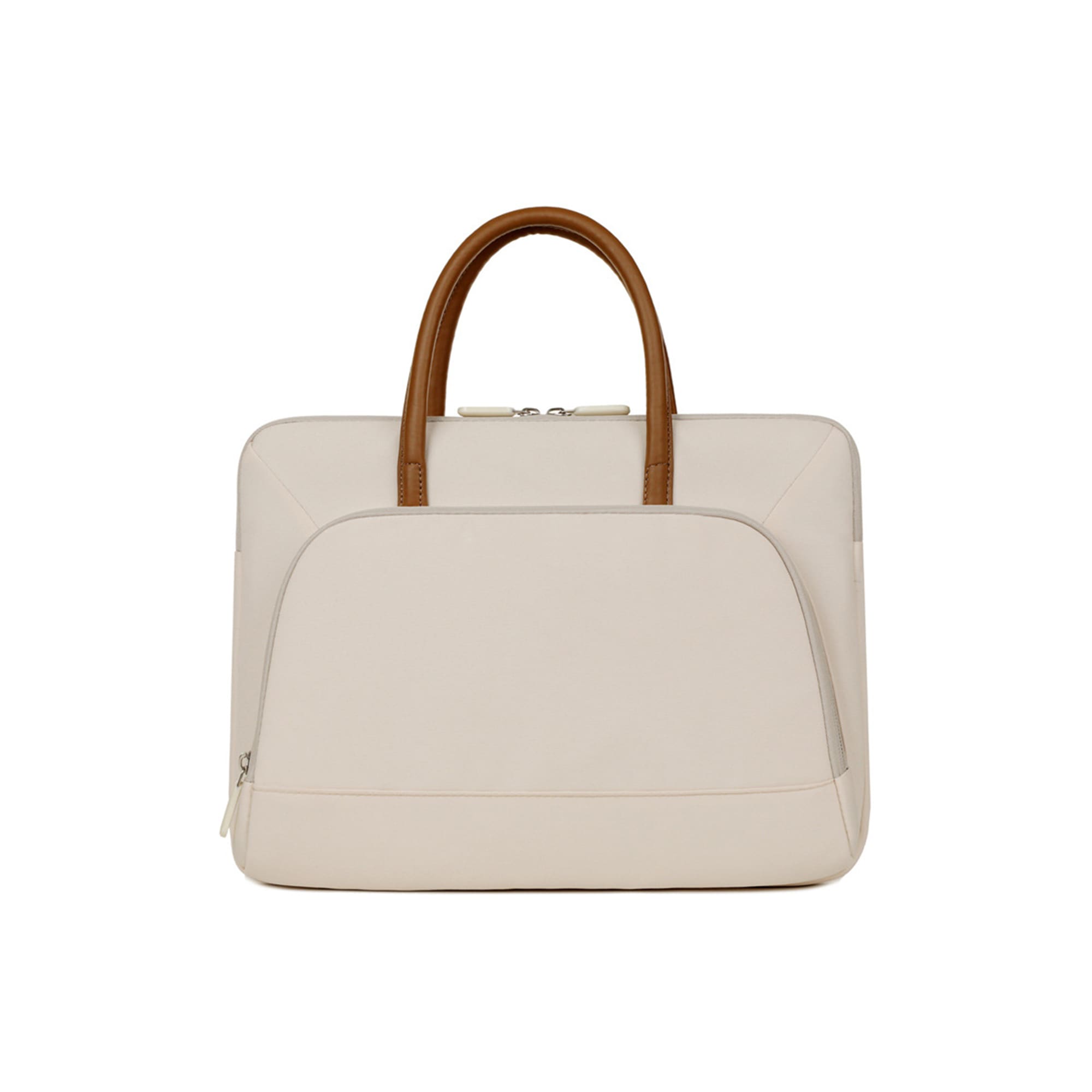 PU Handle Laptop Bag with Zippered Outer Pocket