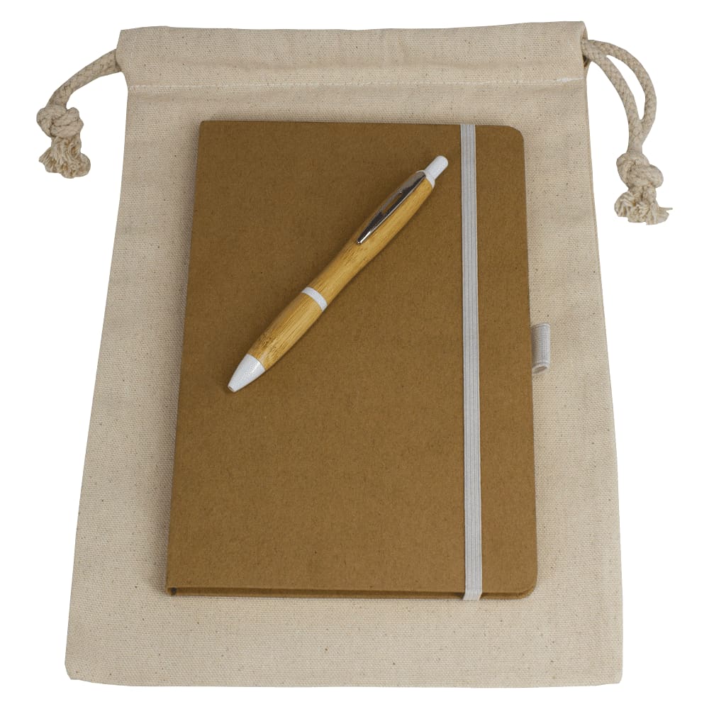 Gift Set - Drawstring Bag + JournalBook + Pen