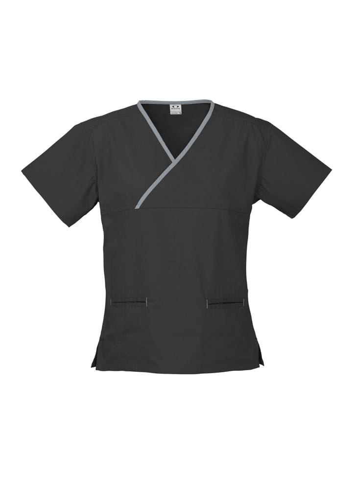 Classic Womens Contrast Crossover Scrub Top