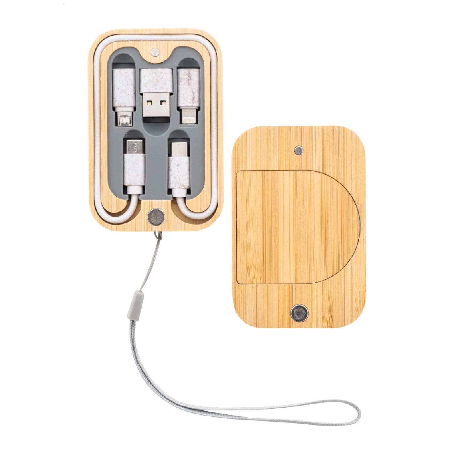AURORA Bamboo Magnetic Wireless & Cable Charger Set