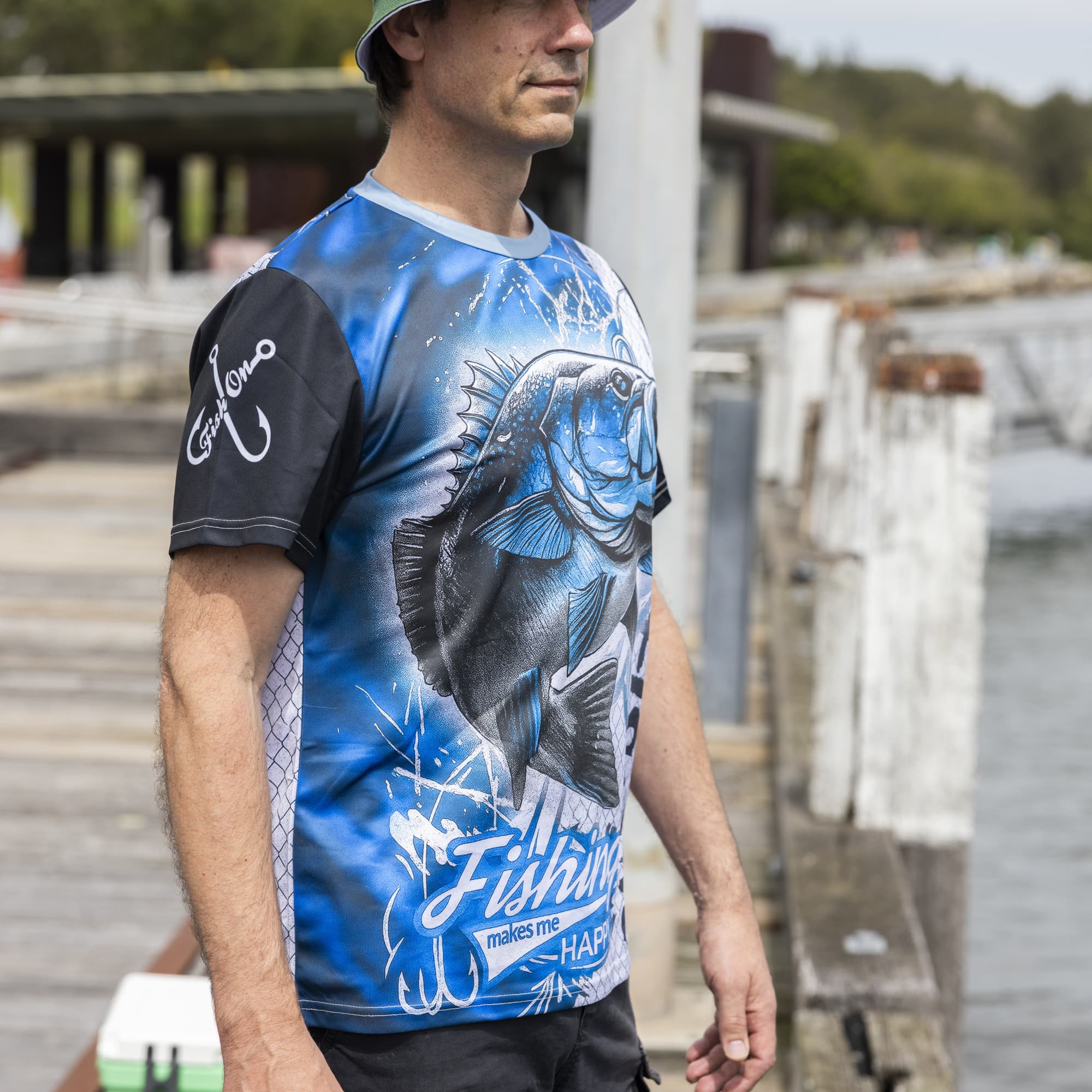 Men's Polyester Sublimated Fishing Tee