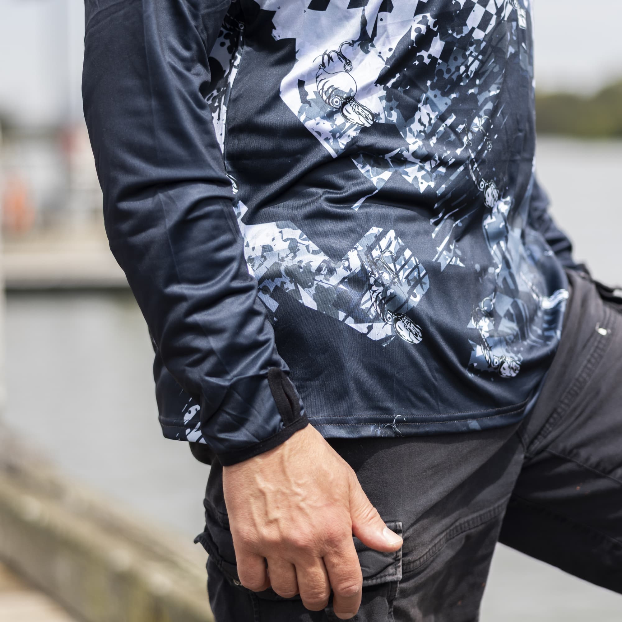 Men's Polyester Sublimated 1/4 Zip Fishing Hoodie